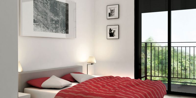 Dormitori de la nova promoció al Passeig de la Riera de Cerdanyola de la immobiliària Gestio Garantia. FOTO: Cedida