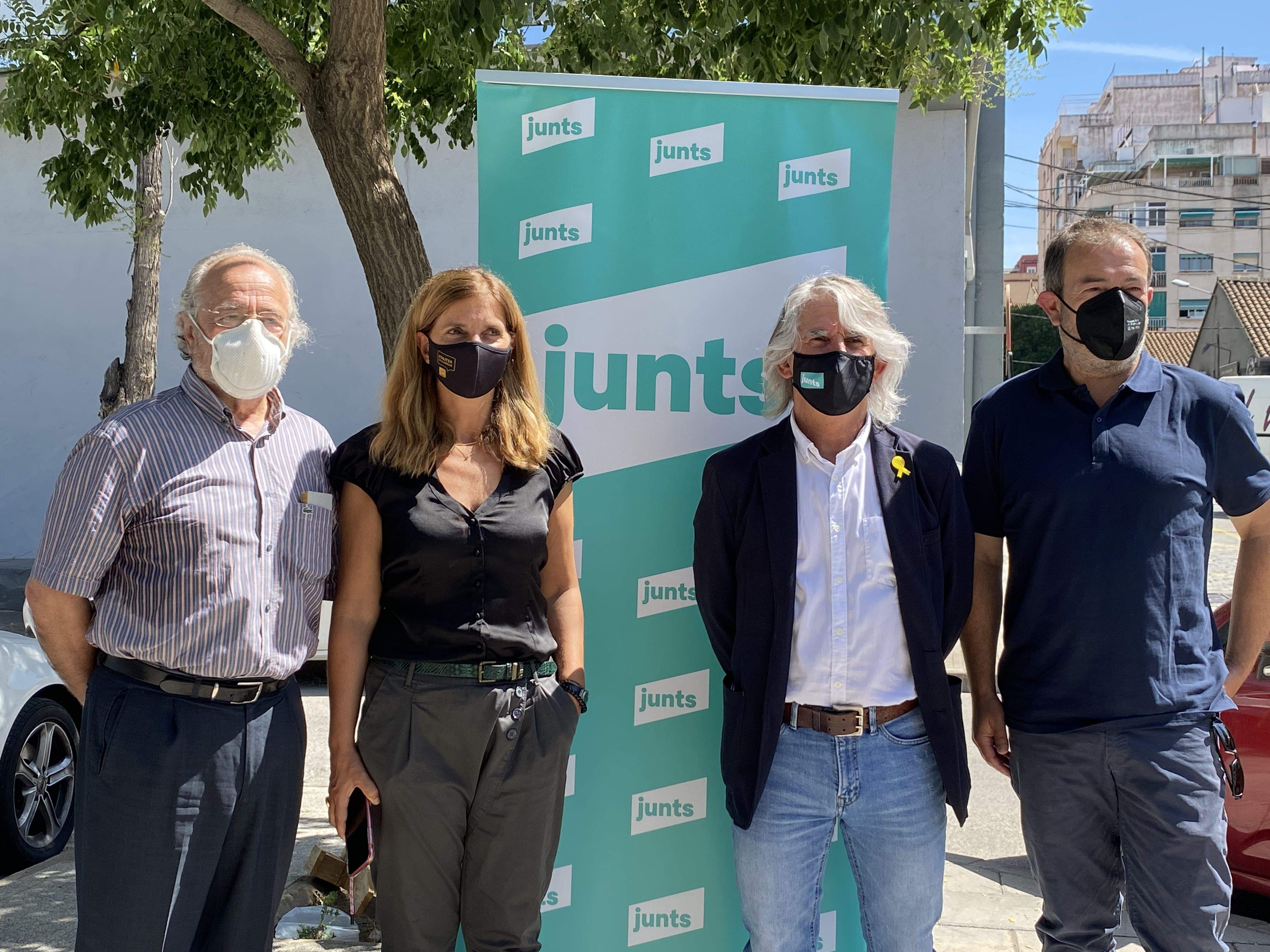 Tarrés, Freixa, Pandell i Sánchez a la roda de premsa de presentació de la campanya de Junts contra l'amiant. FOTO: Mónica GM