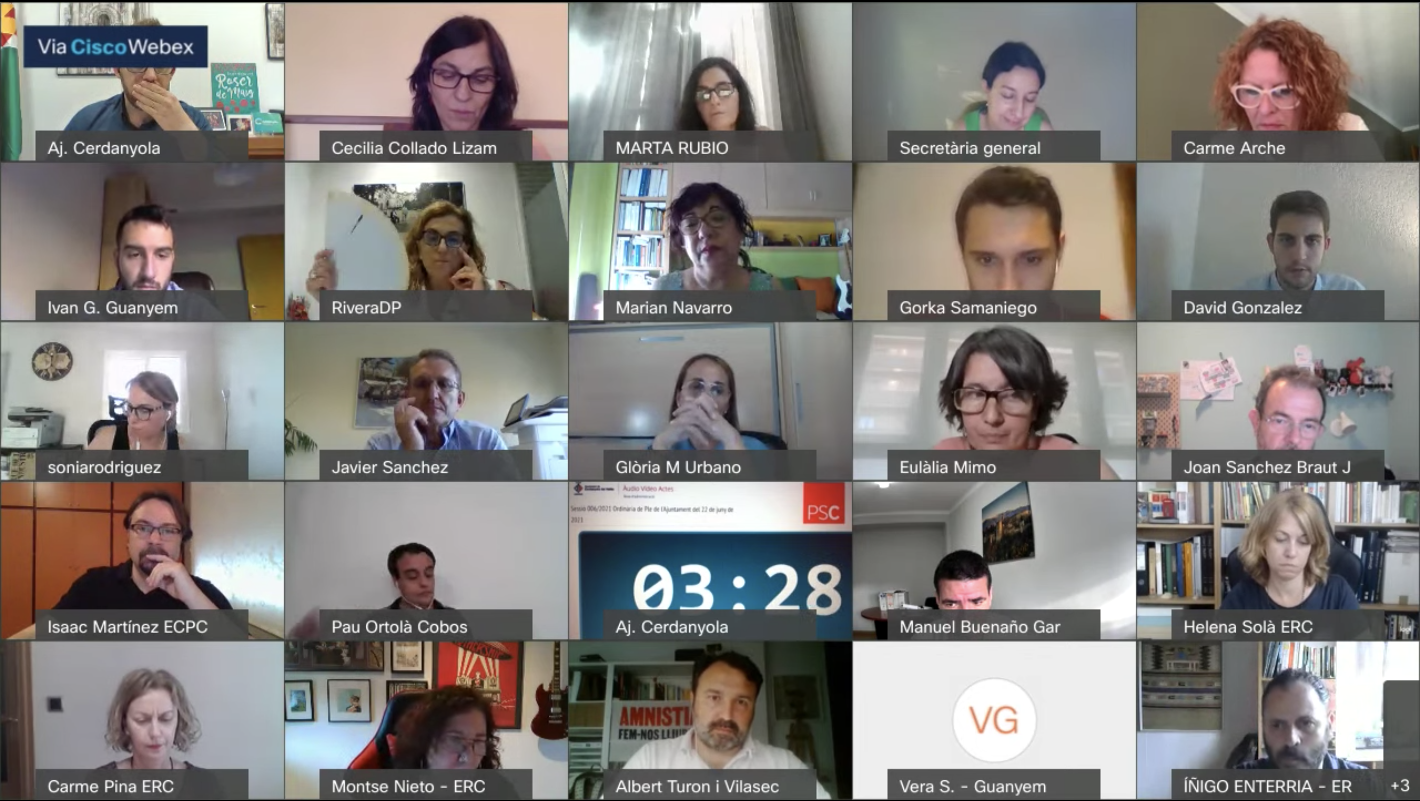 Sessió virtual del ple municipal del mes de juny. 