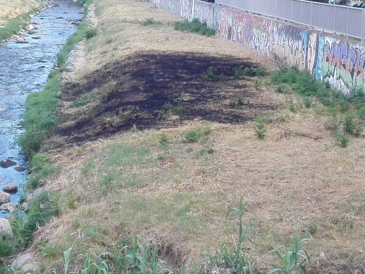 Part de la llera del Riu Sec cremada el 23 de juny. FOTO: Policia Local Part de la llera del Riu Sec cremada el 23 de juny. FOTO: Policia Local