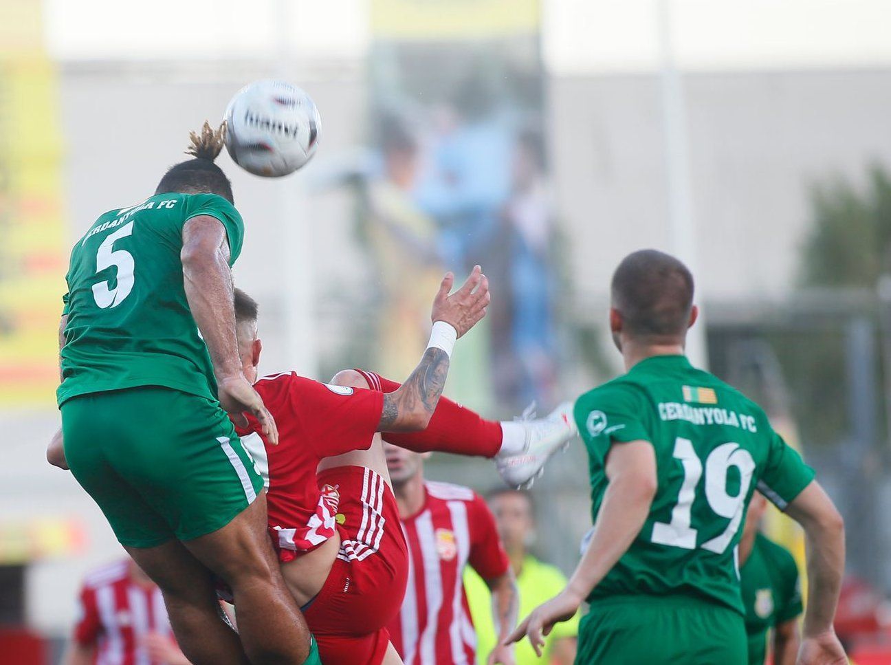 Un moment durant el partit de dijous del Cerdanyola FC. FOTO: @thistorics