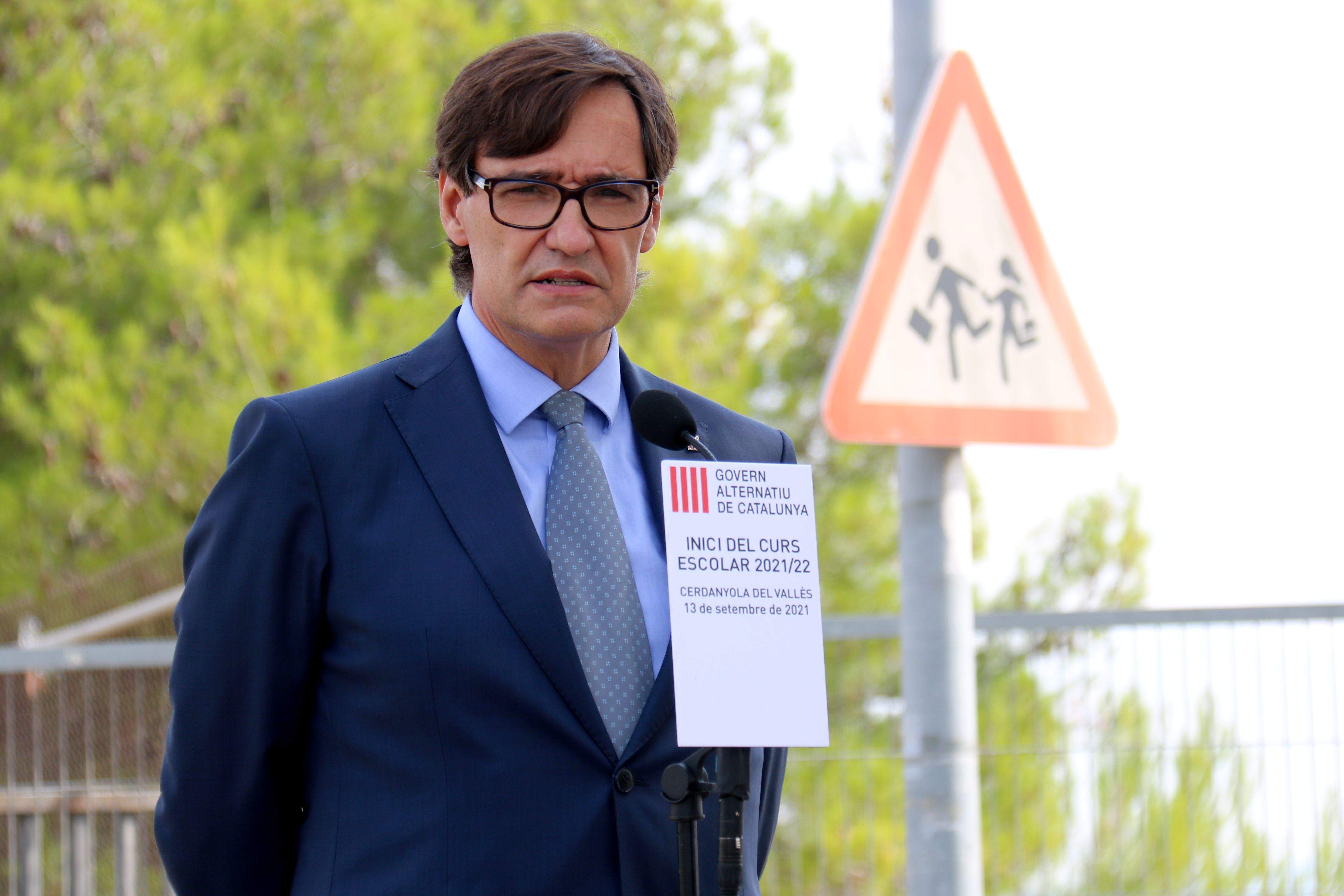 Salvador Illa visita l'Institut Jaume Mimó de Cerdanyola. FOTO: ACN