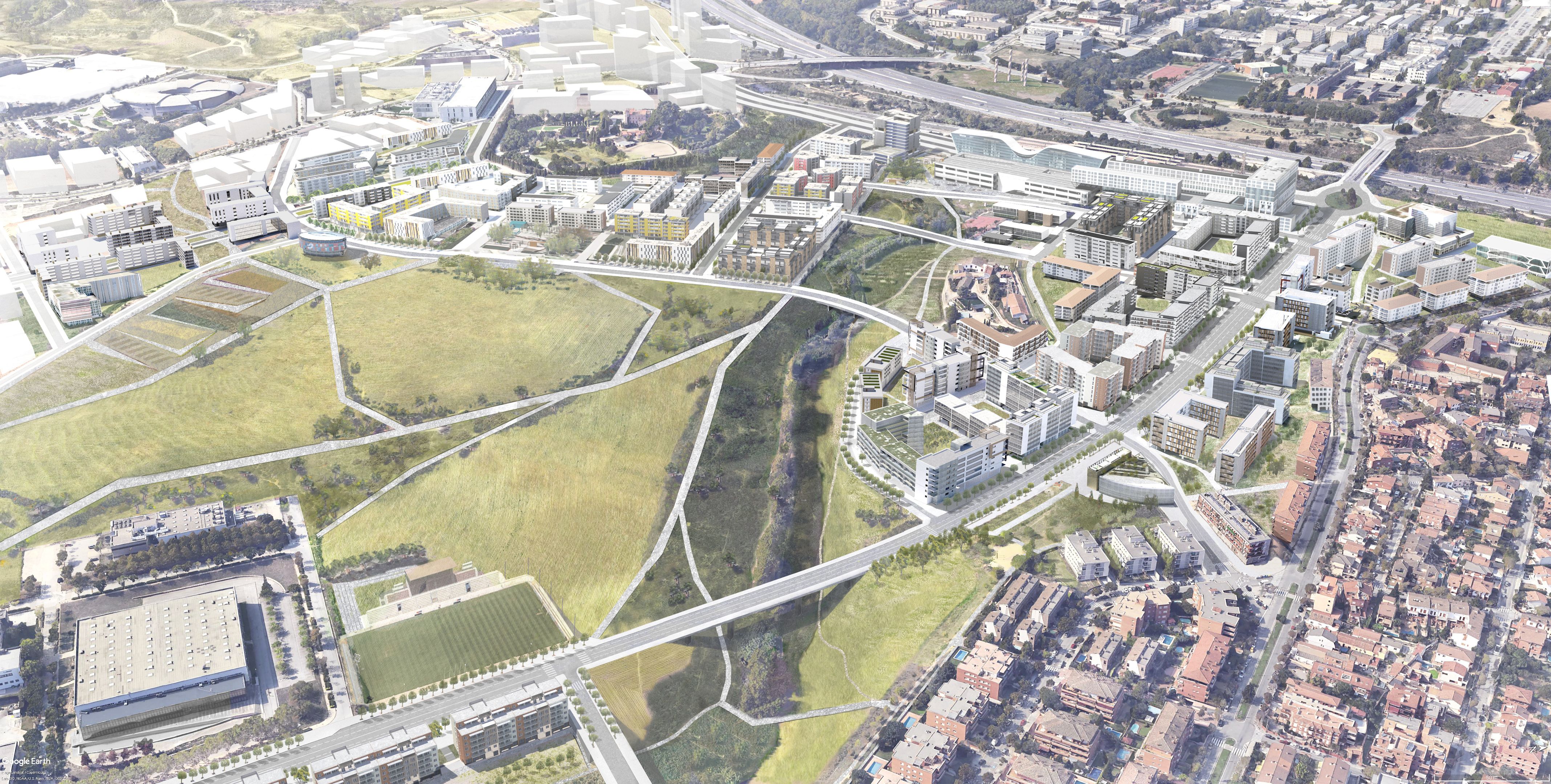 Imatge virtual del projecte del Parc de l'Alba de Cerdanyola del Vallès
