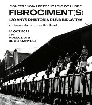 Cartell de la conferencia i presentació del fibrociment. FOTO: Ajuntament de Cerdeanyola
