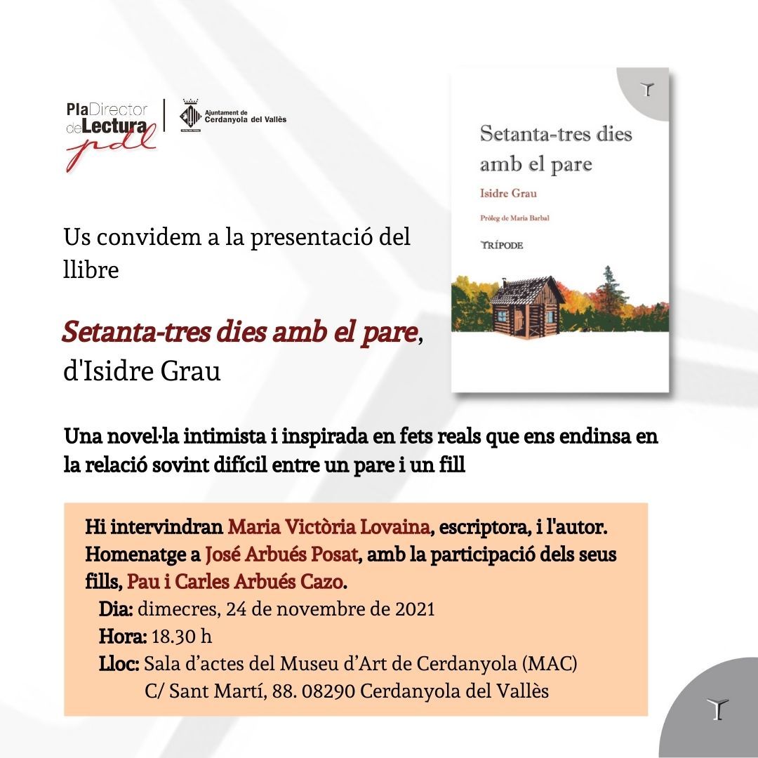 Cartell presentació llibre Isidre Grau Cartell presentació llibre Isidre Grau