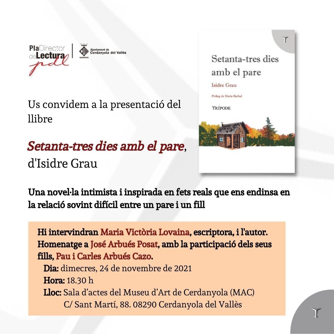 Cartell presentació llibre Isidre Grau