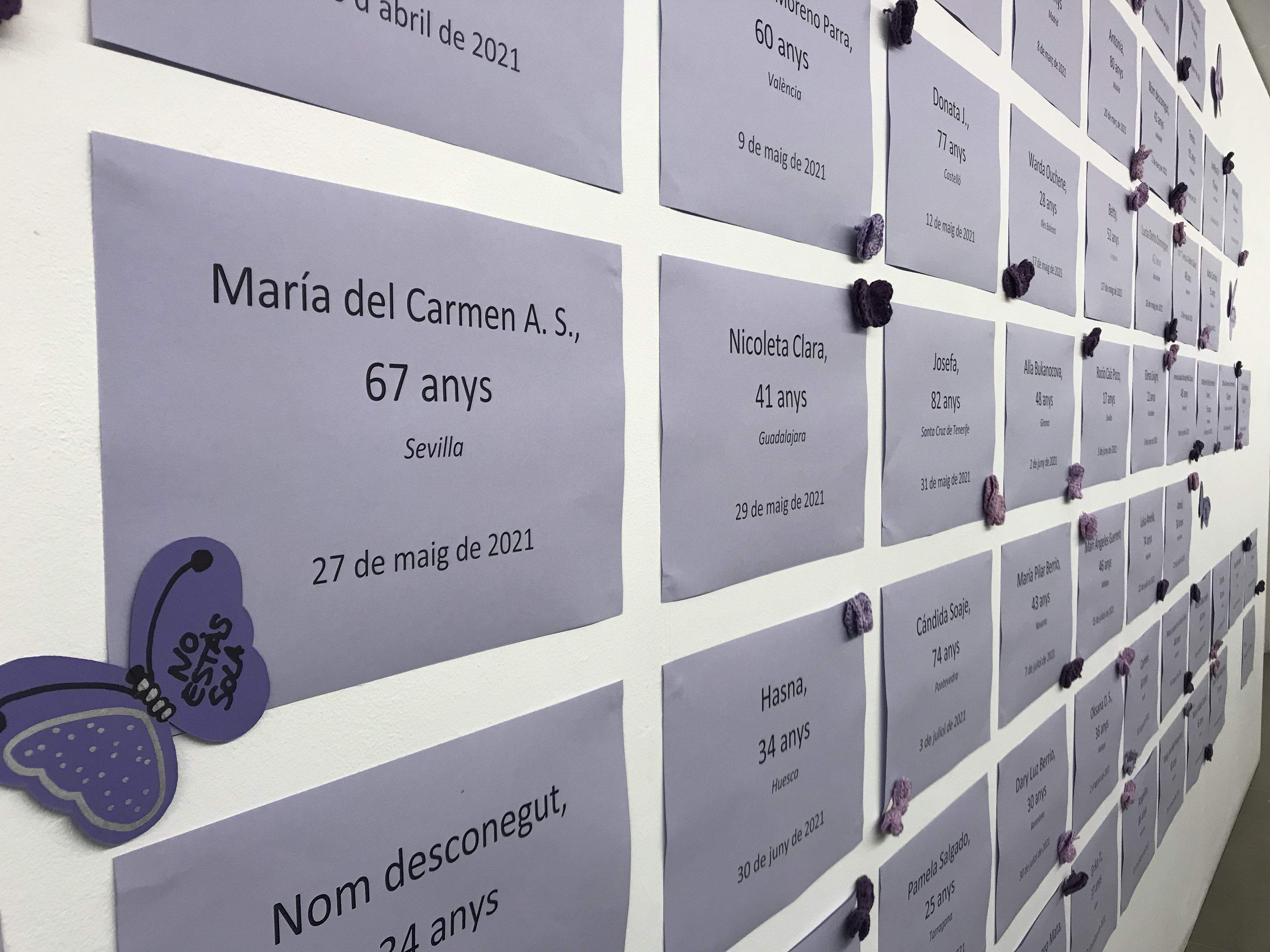 El MAC va acollir una instal·lació que mostra el nom de víctimes de la violència masclista el 2021. FOTO: Mónica GM El MAC va acollir una instal·lació que mostra el nom de víctimes de la violència masclista el 2021. FOTO: Mónica GM