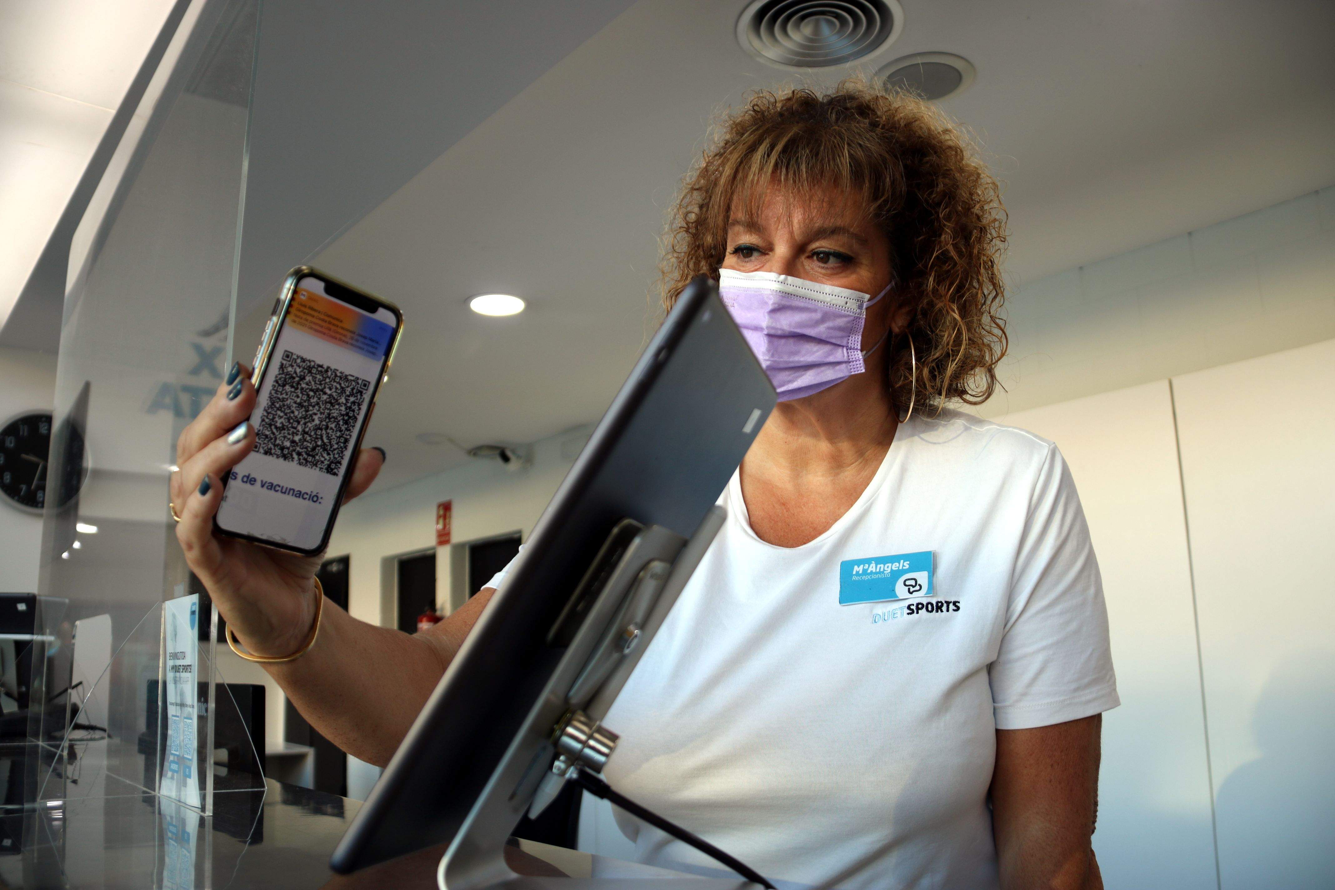 Primer dia de requeriment del passaport Covid a gimnasos. FOTO: ACN Primer dia de requeriment del passaport Covid a gimnasos. FOTO: ACN