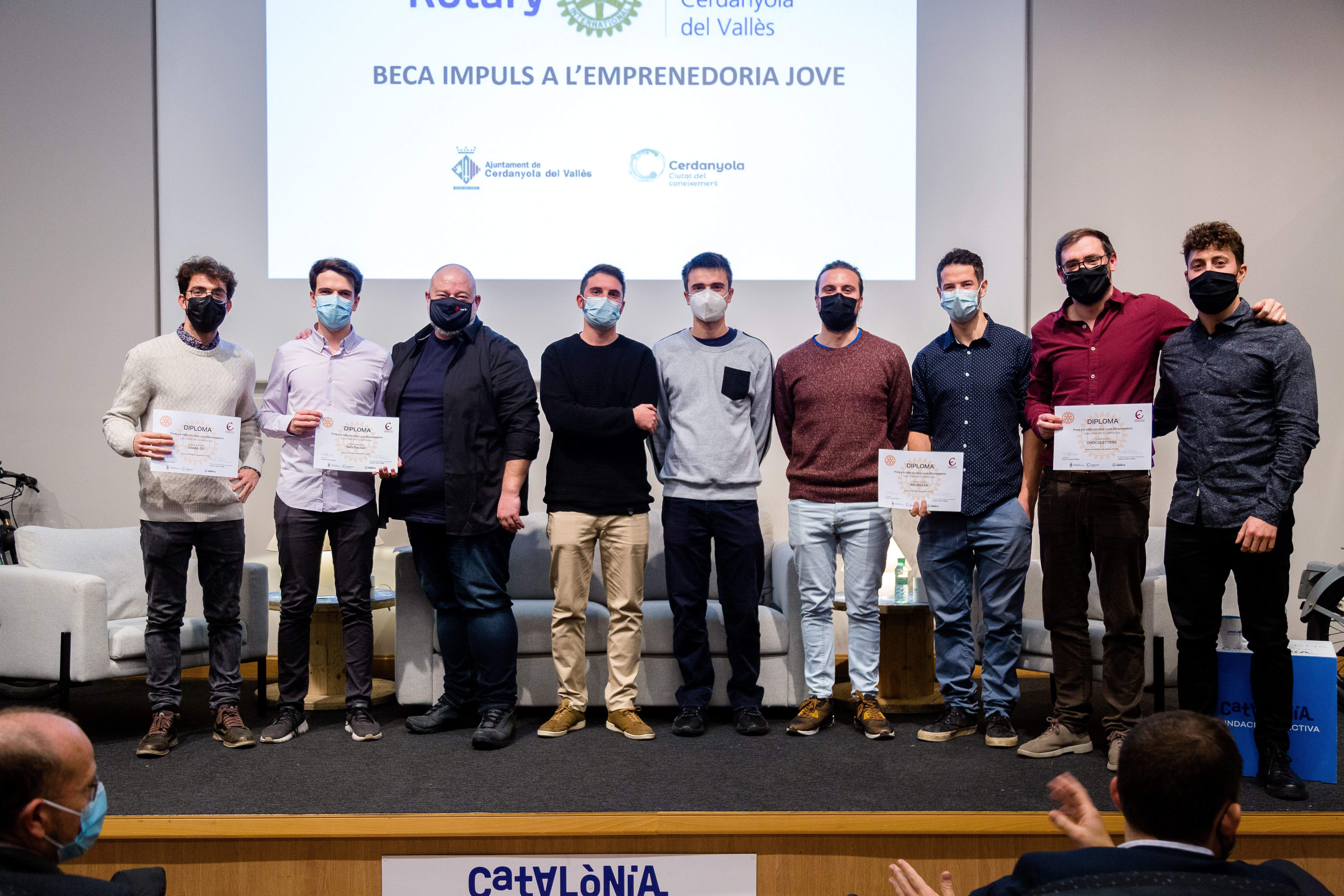 Finalistes de la Beca Rotary Impuls a l'Emprenedoria 2020-2021. FOTO: Núria Puentes (Ajuntament de Cerdanyola)