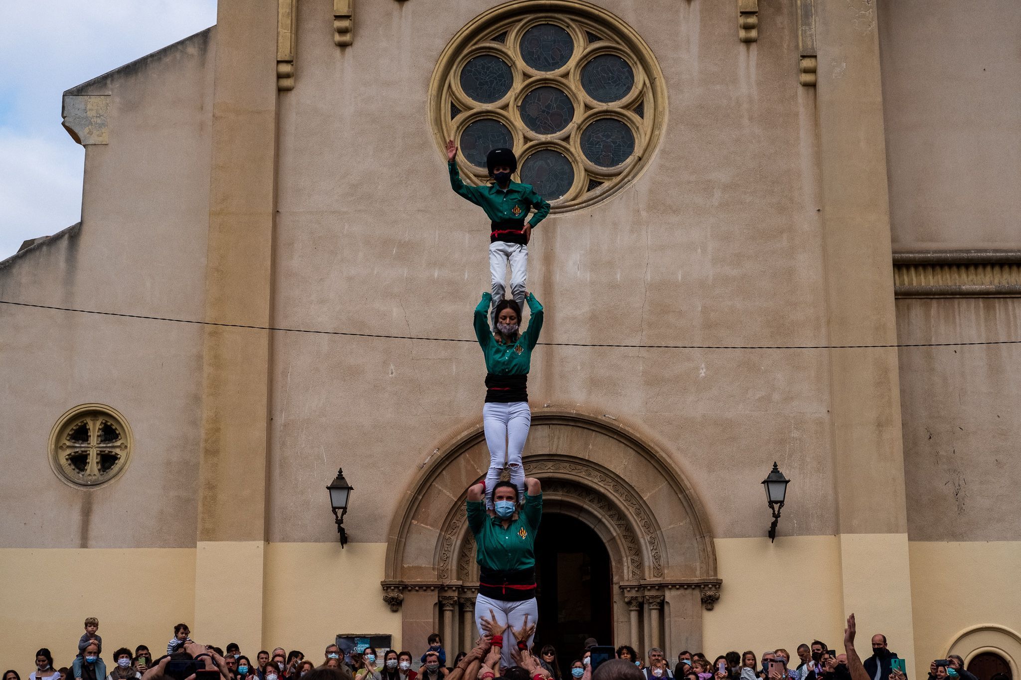 Els Castellers de Cerdanyola tornen a actuar per Sant Martí. FOTO: Ale Gómez