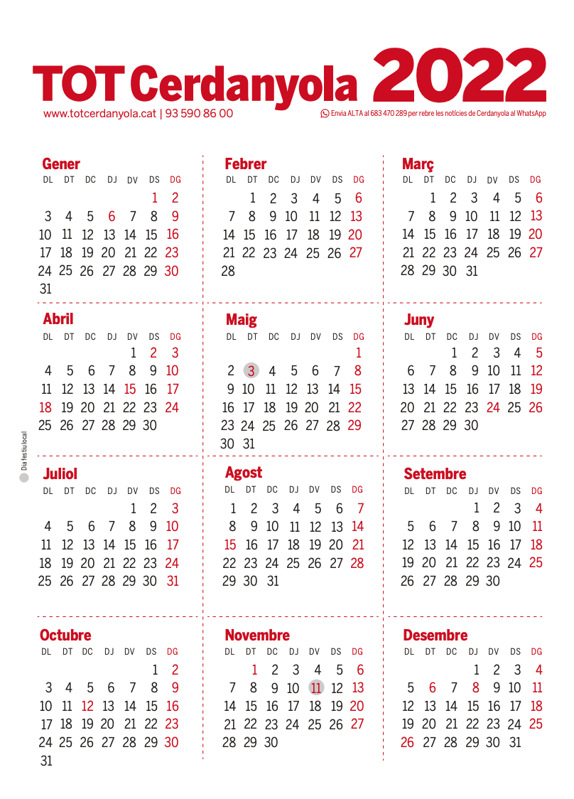 calendari 2022 calendari 2022
