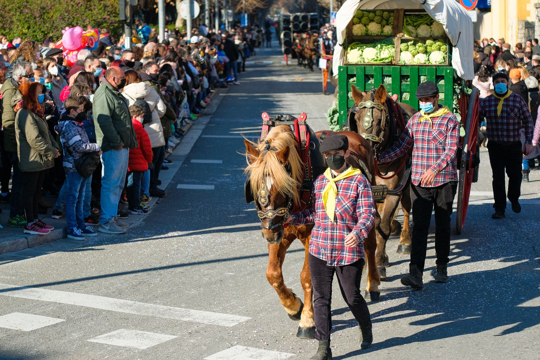 Els carros i arriers de la passada dels Tres Tombs de 2022. FOTO: Ale Gómez