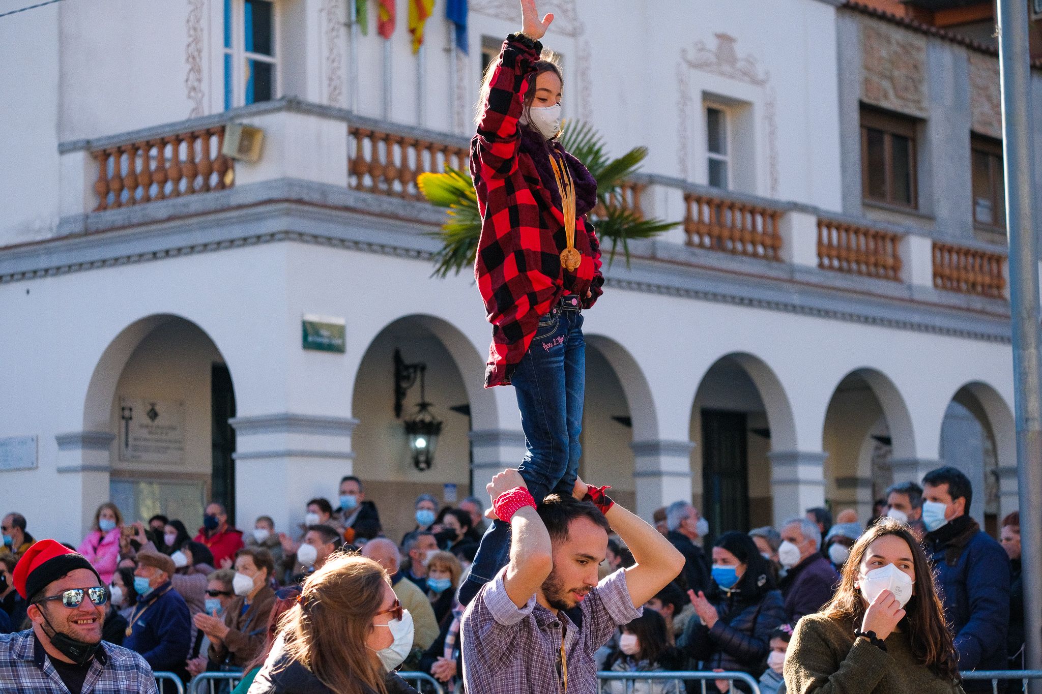 La colla castellera de Cerdanyola en la passada dels Tres Tombs de 2022. FOTO: Ale Gómez