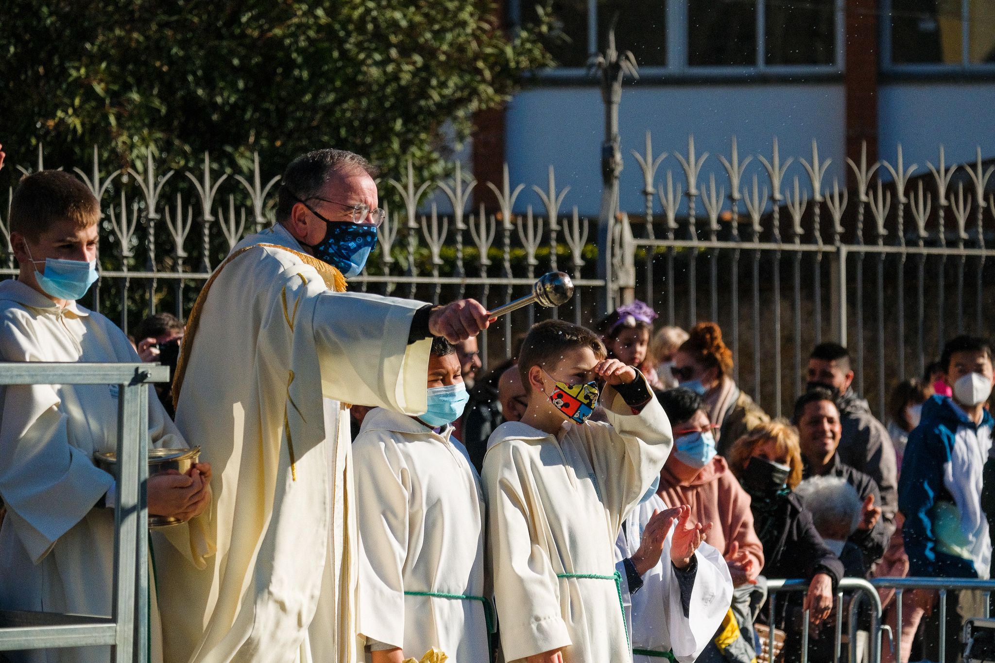 La benedicció dels animals en la passada dels Tres Tombs de 2022. FOTO: Ale Gómez