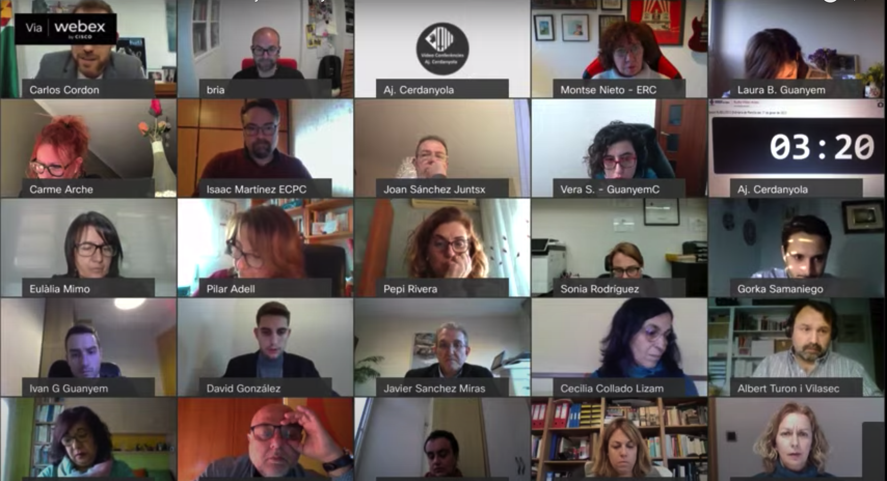 Sessió telemàtica de l'Audiència Ciutadana del mes de gener de 2022. 