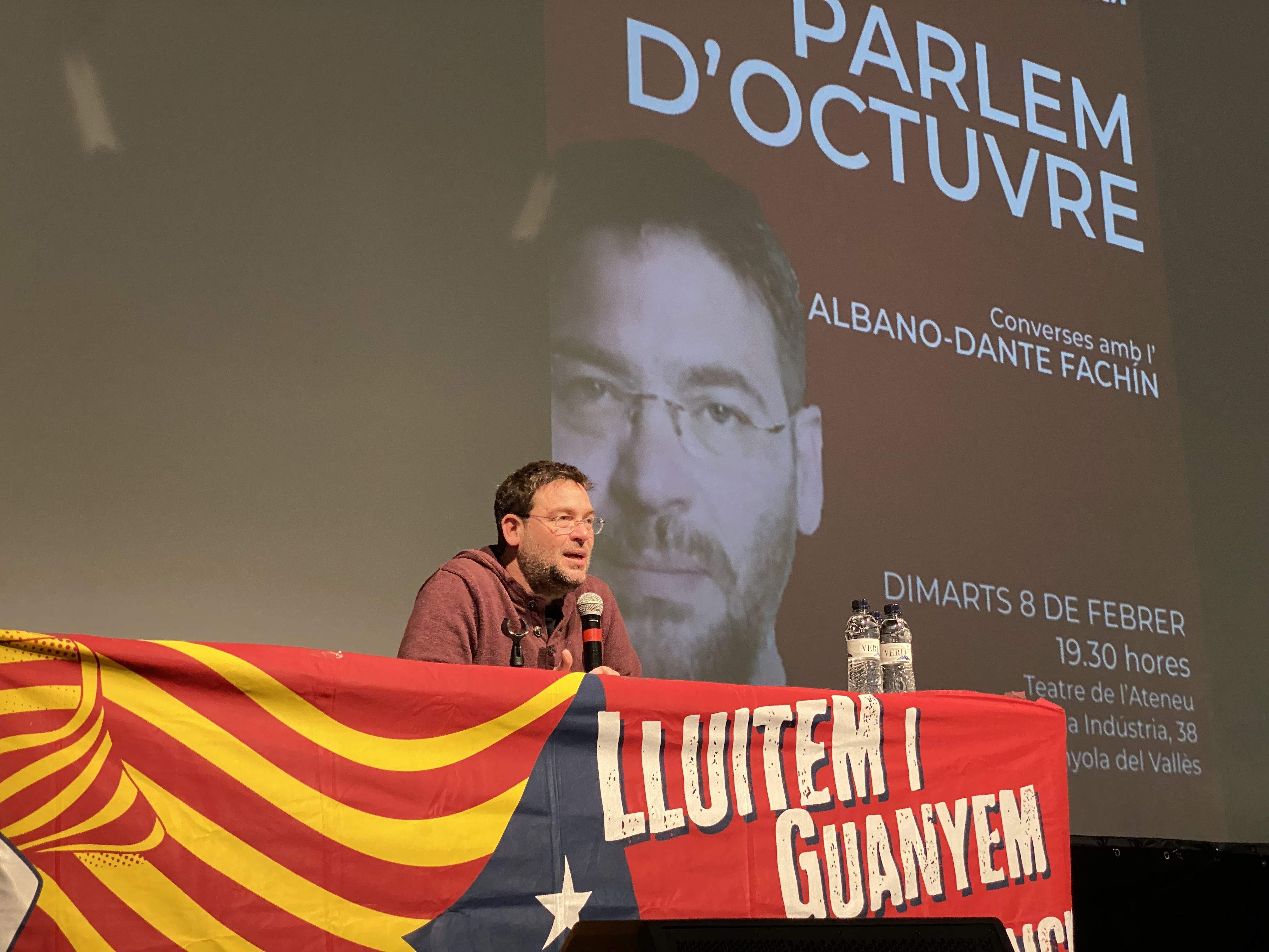 Albano-Dante Fachín al Teatre Ateneu en l'acte de l'ANC. FOTO: Mónica GM