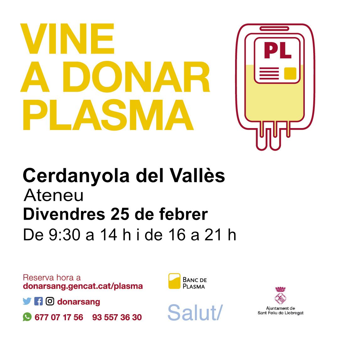 Donació de plasma a Cerdanyola. Donació de plasma a Cerdanyola.
