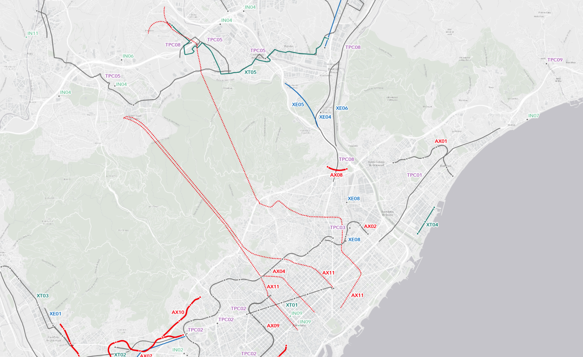 Una part de les previsions del Pla Director d’Infraestructures 2021-2030. FOTO: Autoritat del Transport Metropolità