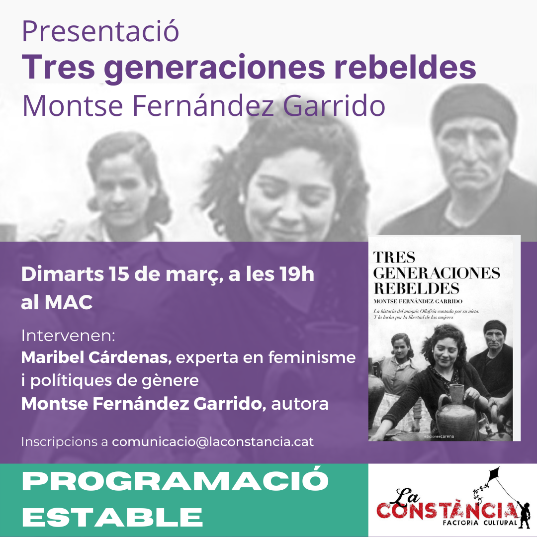 Cartell Presentació Tres Generaciones Rebeldes Cartell Presentació Tres Generaciones Rebeldes