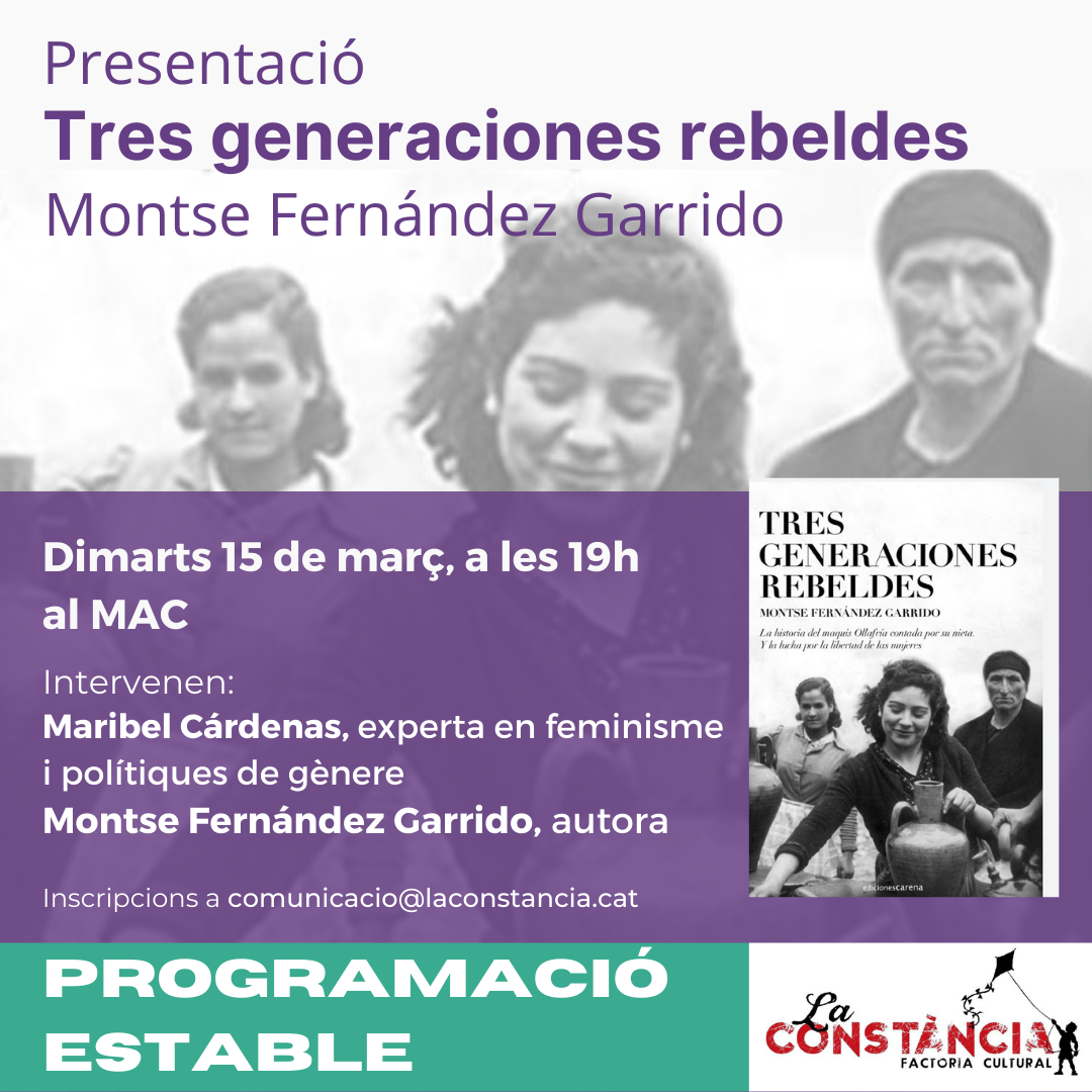 Cartell Presentació Tres Generaciones Rebeldes