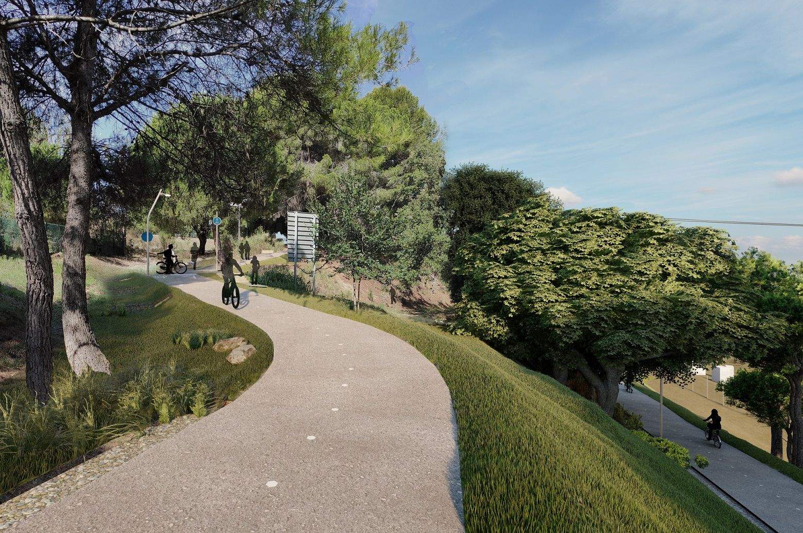 Tram del carril bici a la UAB. FOTO: AMB