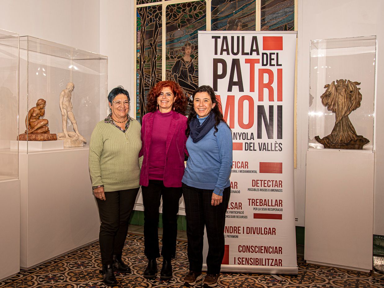 Carme Brasó, Encarna Linares i Maria Pi encapçalen la junta directiva de la Taula del Patrimoni. FOTO: Cedida