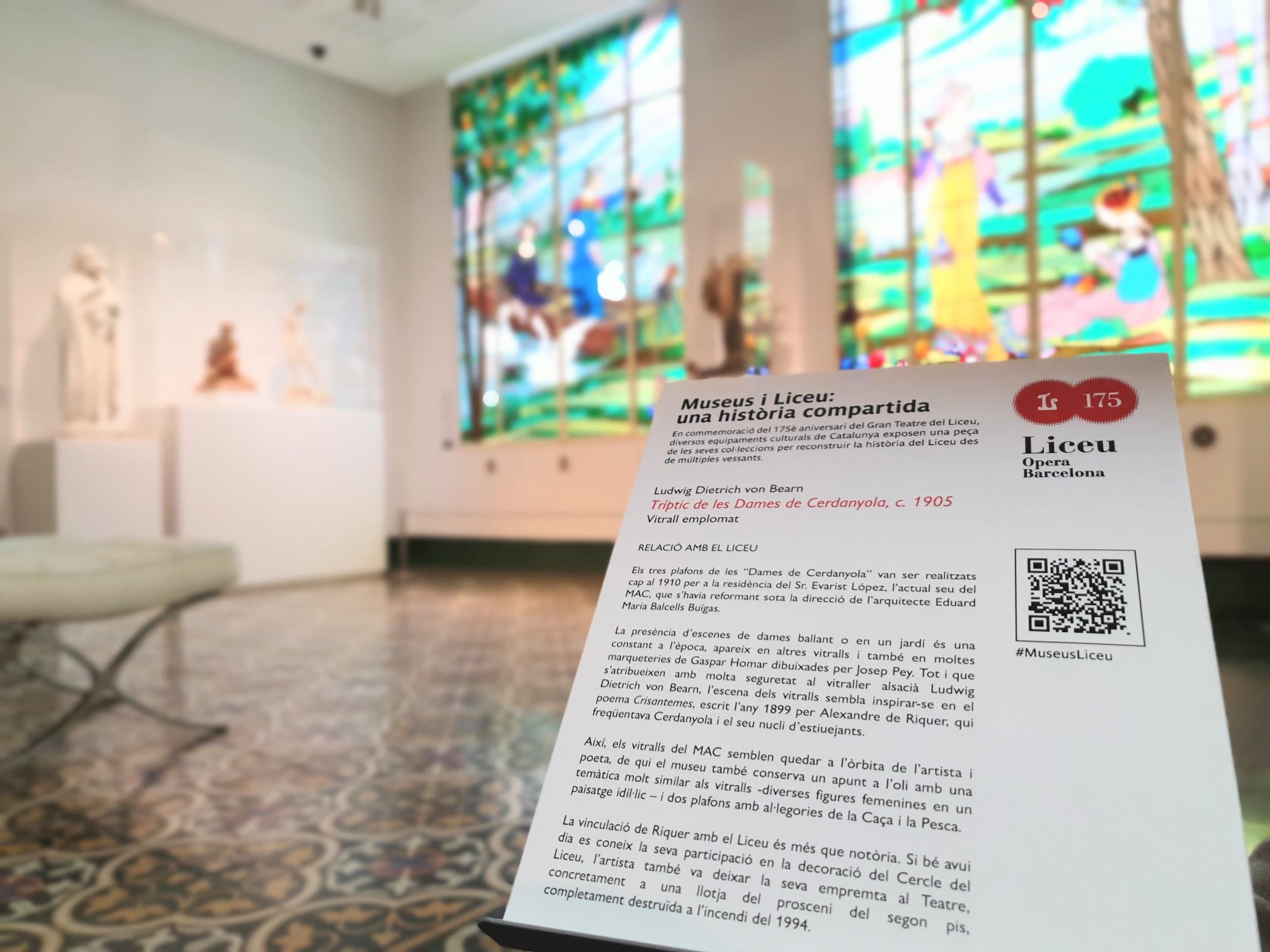 Els Vitralls de les Dames formen part d'una mostra conjunta amb 118 centres culturals pel 175è aniversari del Gran Teatre del Liceu de Barcelona. FOTO: Cedida Els Vitralls de les Dames formen part d'una mostra conjunta amb 118 centres culturals pel 175è aniversari del Gran Teatre del Liceu de Barcelona. FOTO: Cedida