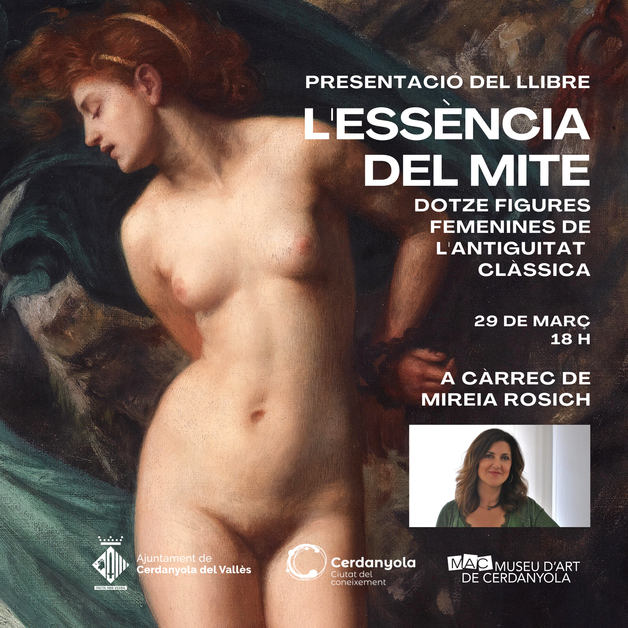 Cartell de presentació del llibre Essència del Mite. FOTO: Cedida