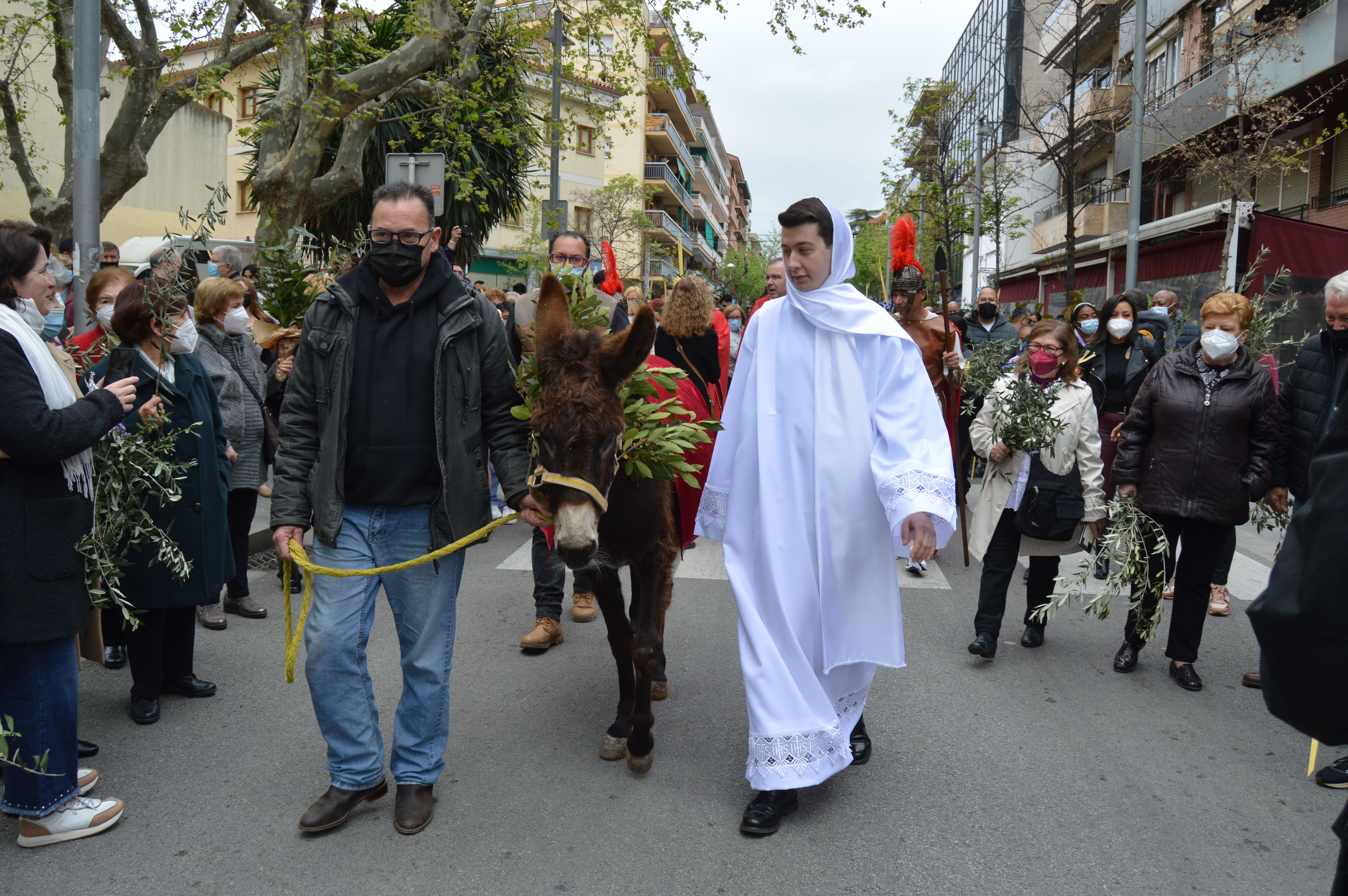 Processó i benedicció de rams en el diumenge de rams de Setmana Santa. FOTO: Nora Muñoz Otero