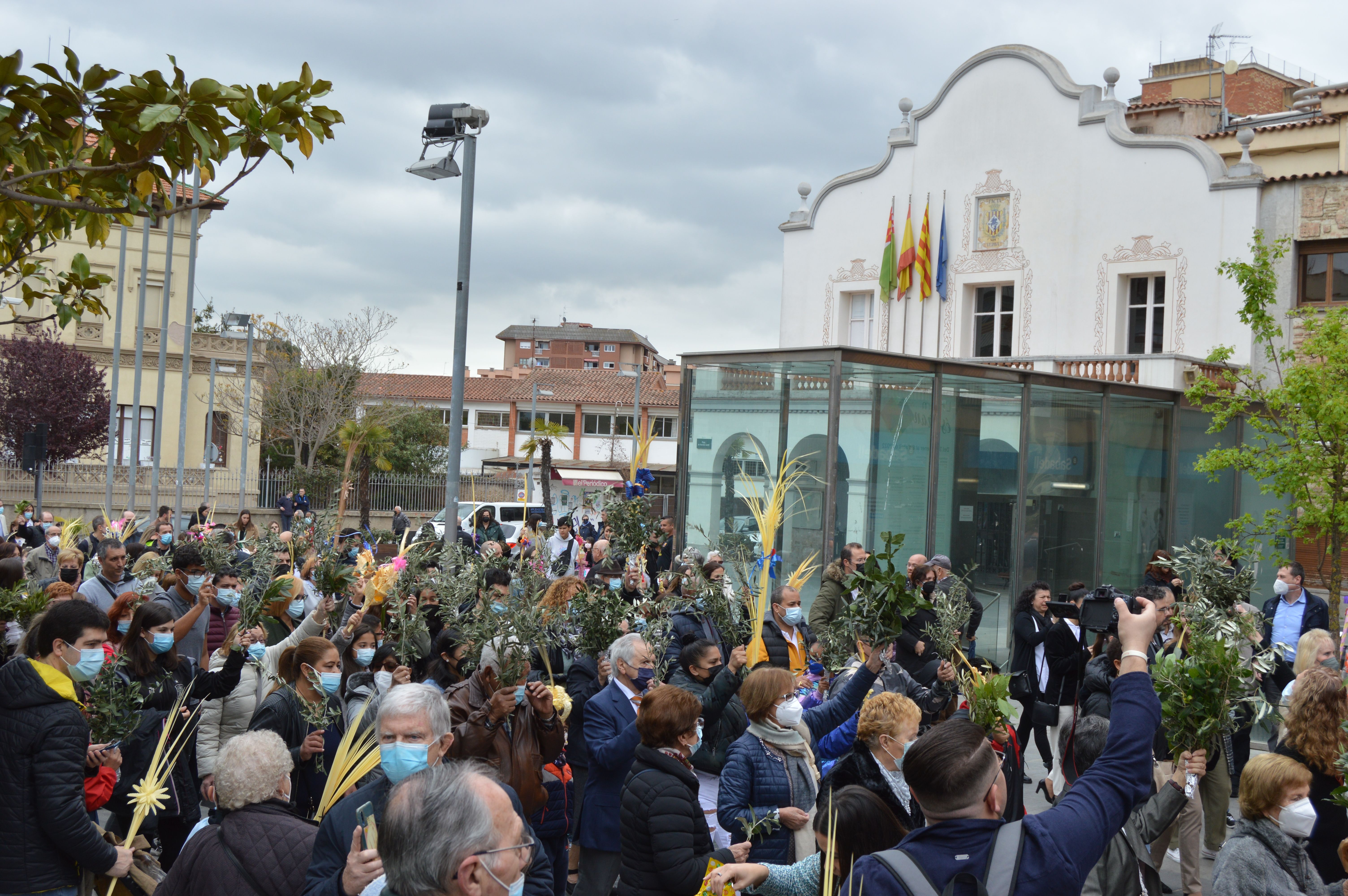 Processó i benedicció de rams en el diumenge de rams de Setmana Santa. FOTO: Nora Muñoz Otero