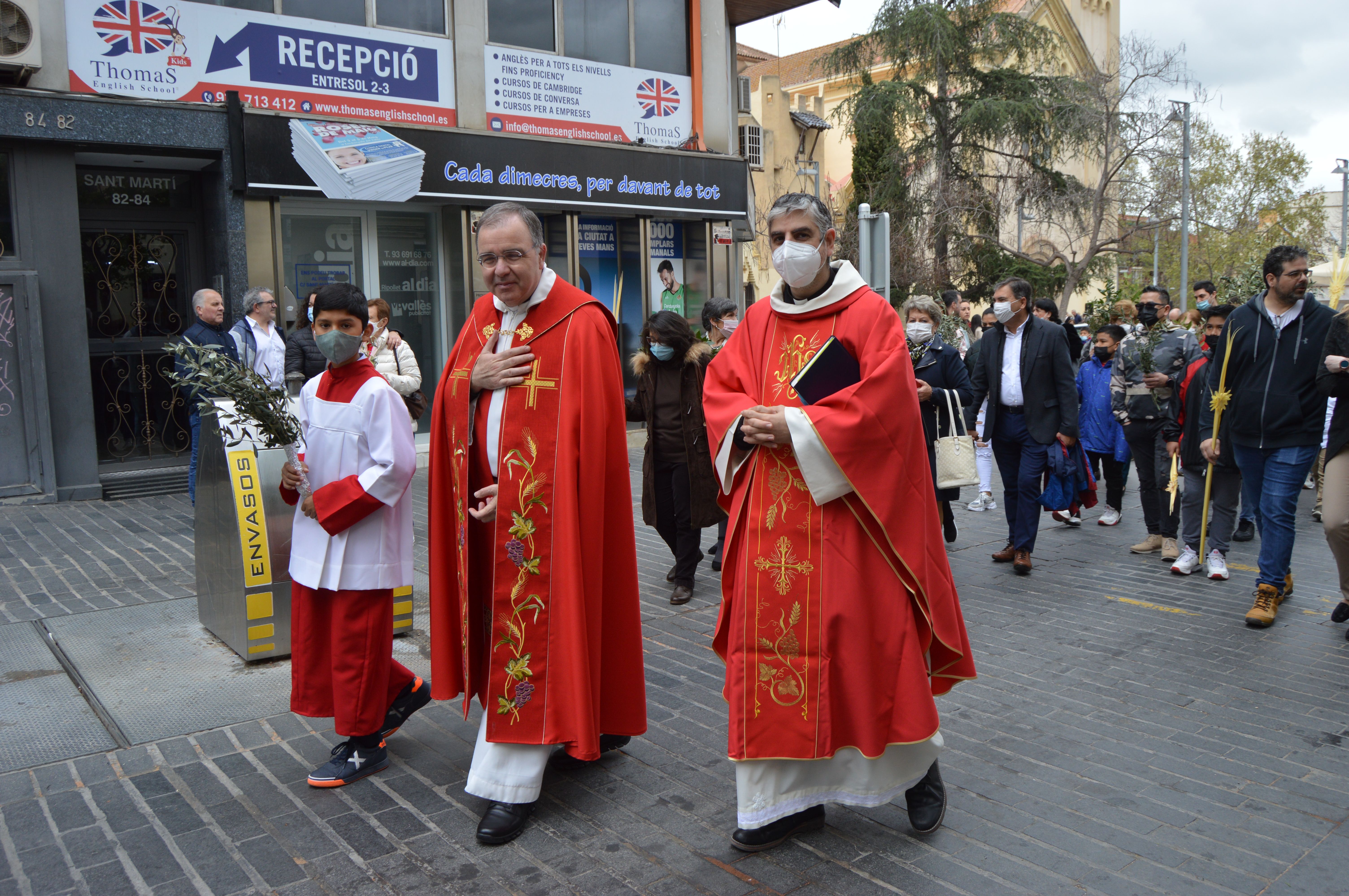 Processó i benedicció de rams en el diumenge de rams de Setmana Santa. FOTO: Nora Muñoz Otero