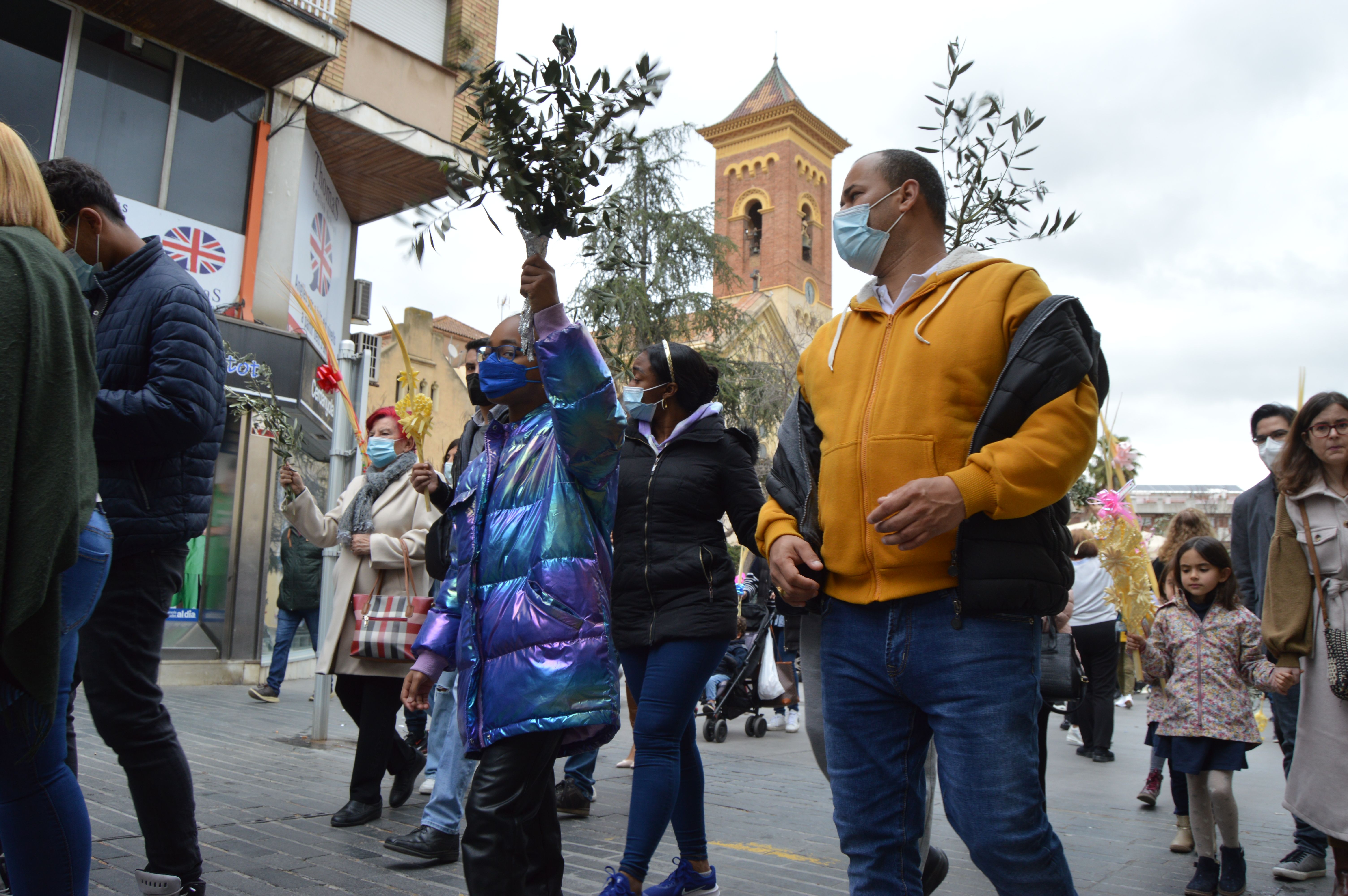 Processó i benedicció de rams en el diumenge de rams de Setmana Santa. FOTO: Nora Muñoz Otero