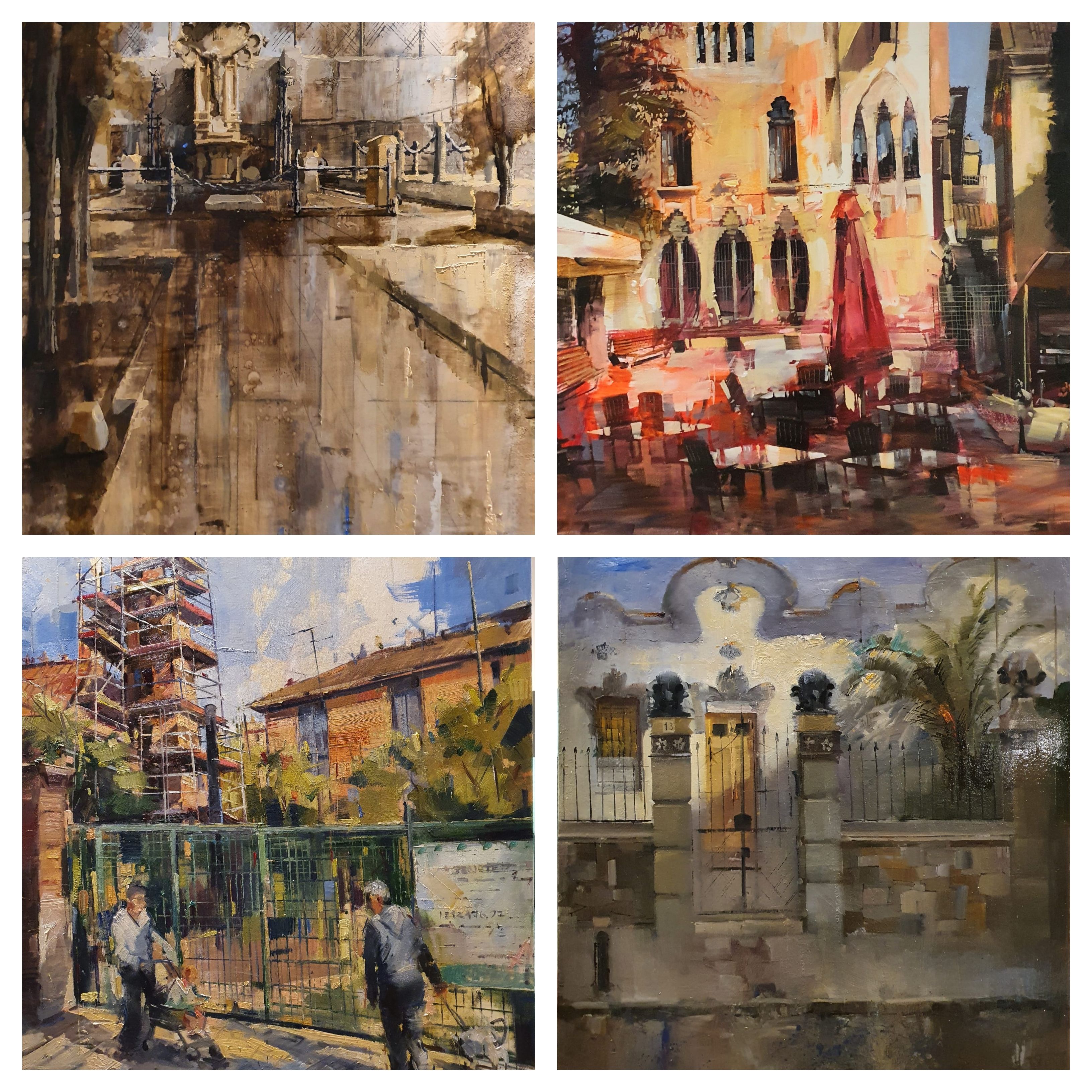 Les quatre obres guardonades del 4rt concurs de Pintura Ràpida del Roser de Maig. FOTO: Cedida Les quatre obres guardonades del 4rt concurs de Pintura Ràpida del Roser de Maig. FOTO: Cedida