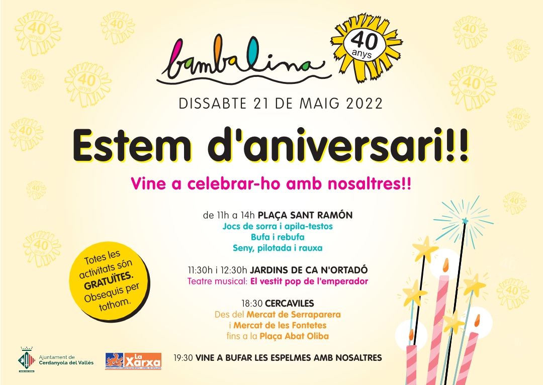 Cartell 40è aniversari de Bambalina Cartell 40è aniversari de Bambalina