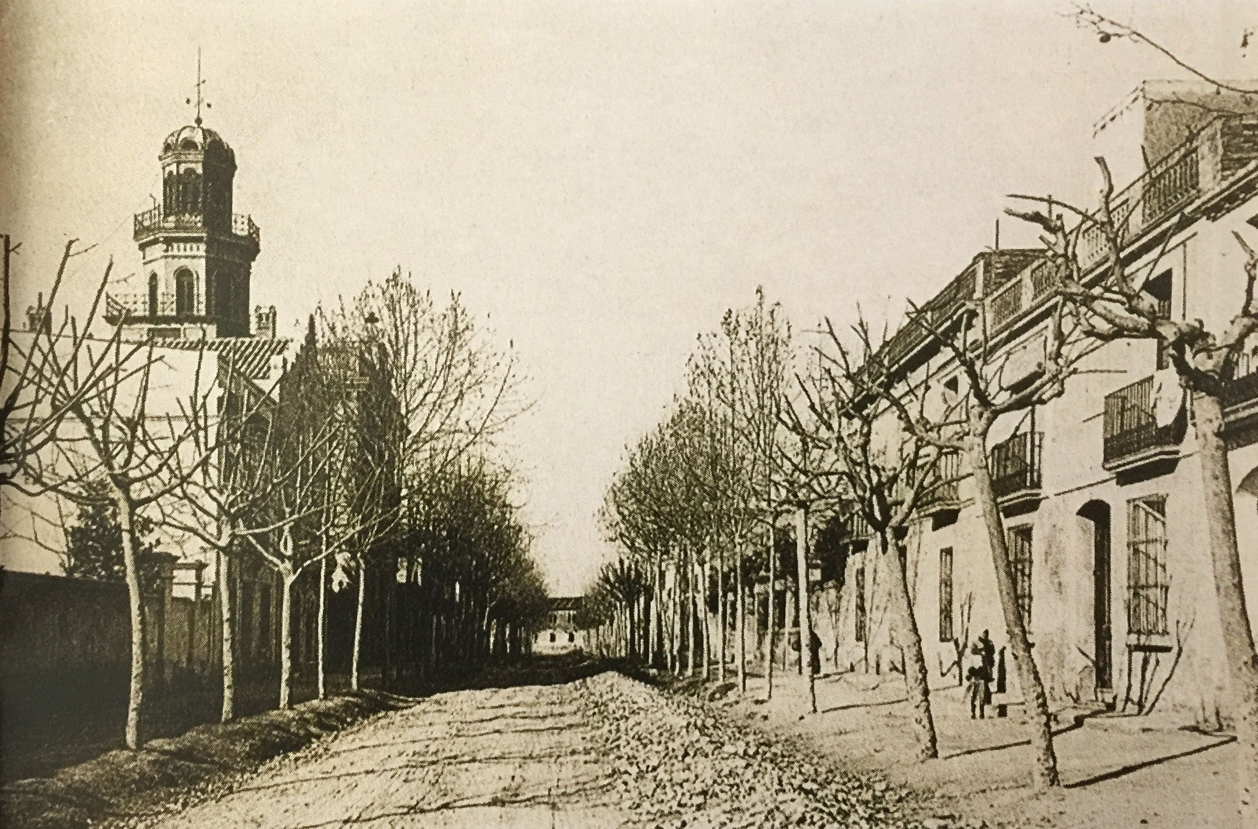 L'Avinguda Catalunya, a començaments del segle XX (TOT Cerdanyola, 331) - Reproduïda per Escursell, cedida per la Família Cabo