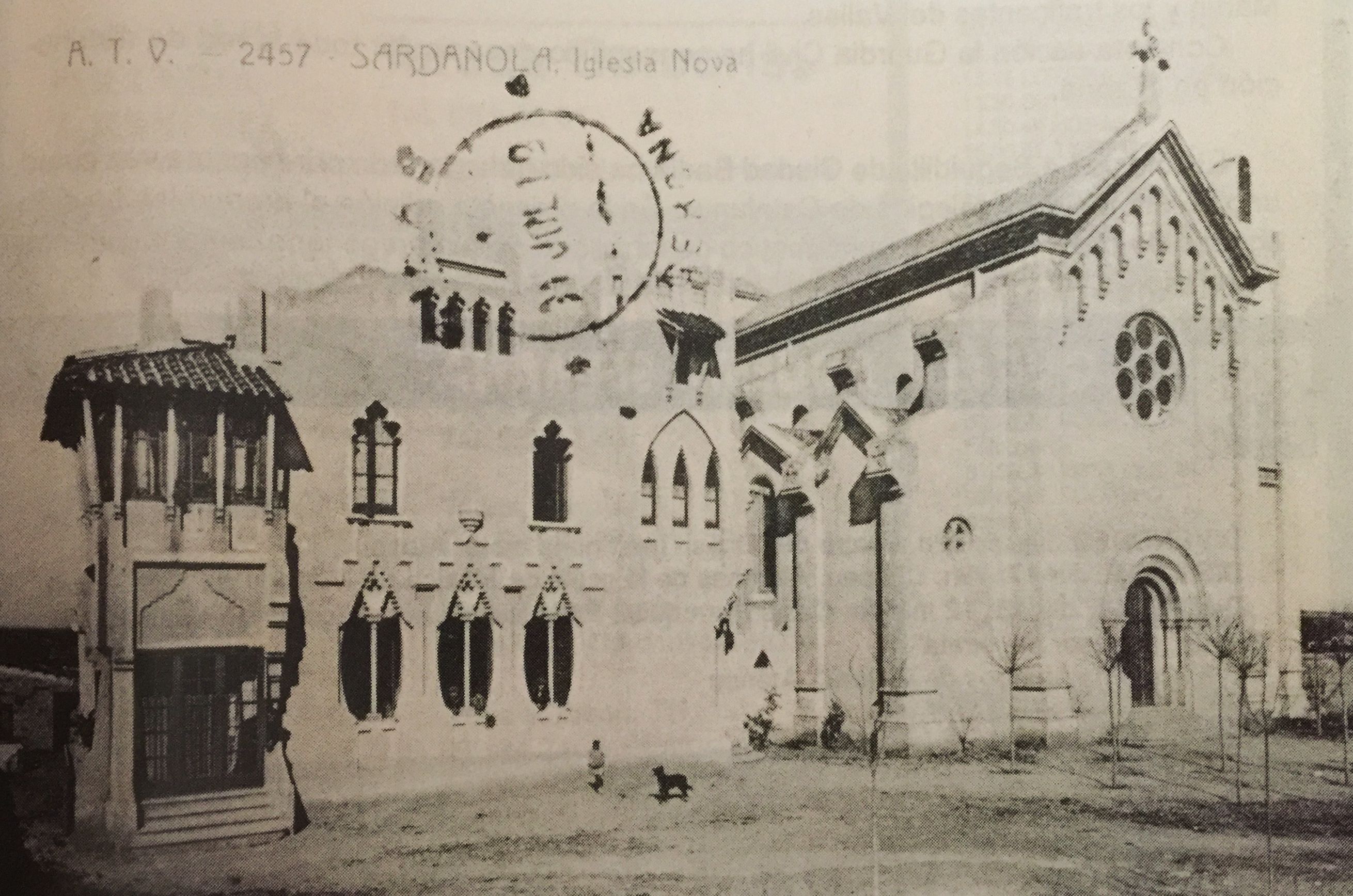 Imatge històrica de l'esglèsia de Sant Martí. 