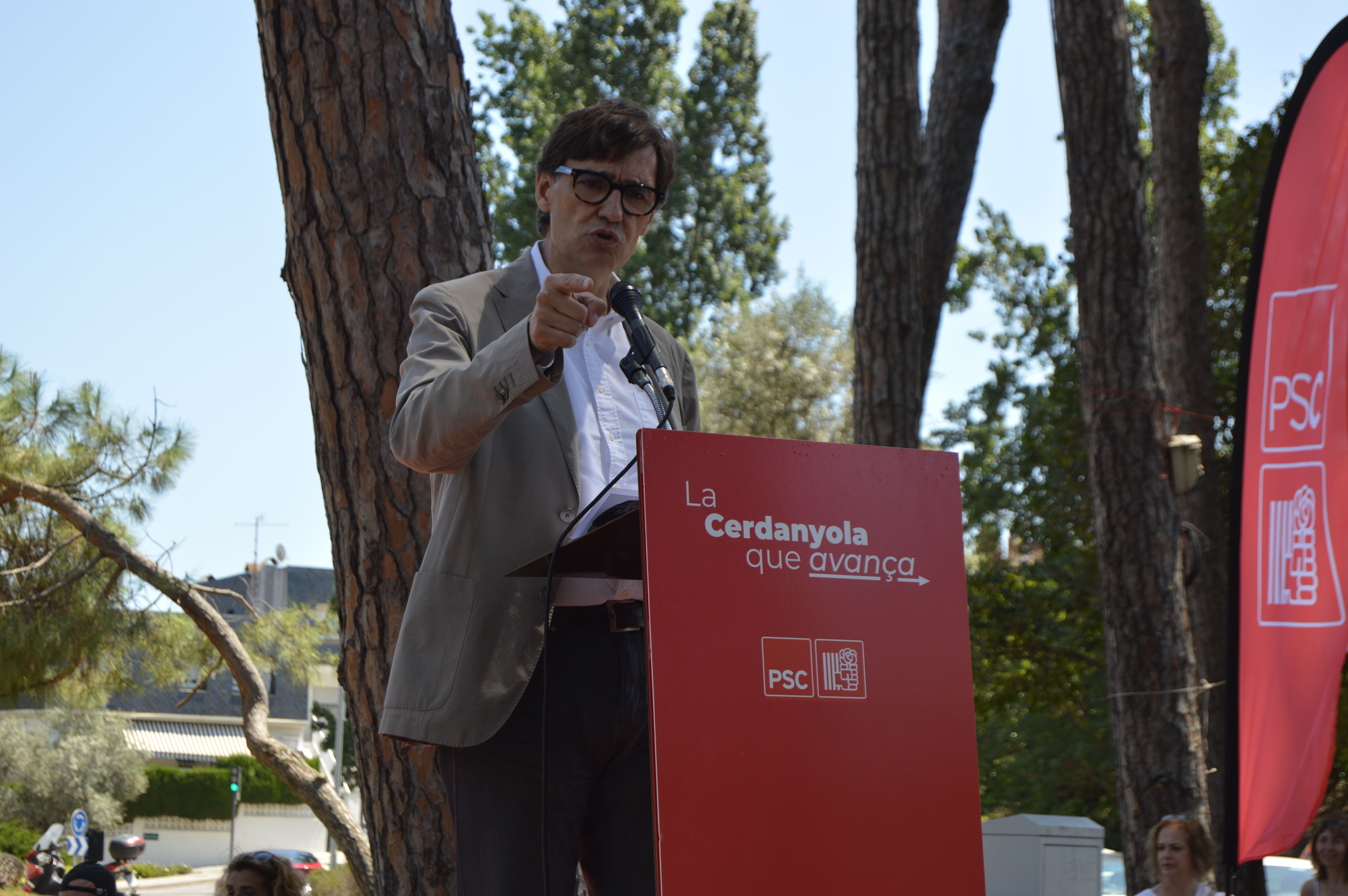 Salvador Illla en la Festa de la Rosa del PSC de Cerdanyola. FOTO: Nora Muñoz Otero