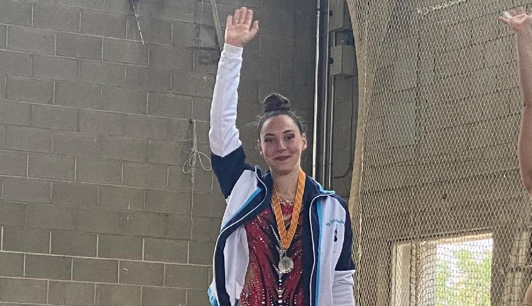 Clàudia Puig en la final de Copa Catalana de gimnàsia rítmica. FOTO. Cedida