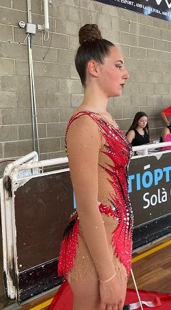 Clàudia Puig en la final de Copa Catalana de gimnàsia rítmica. FOTO. Cedida