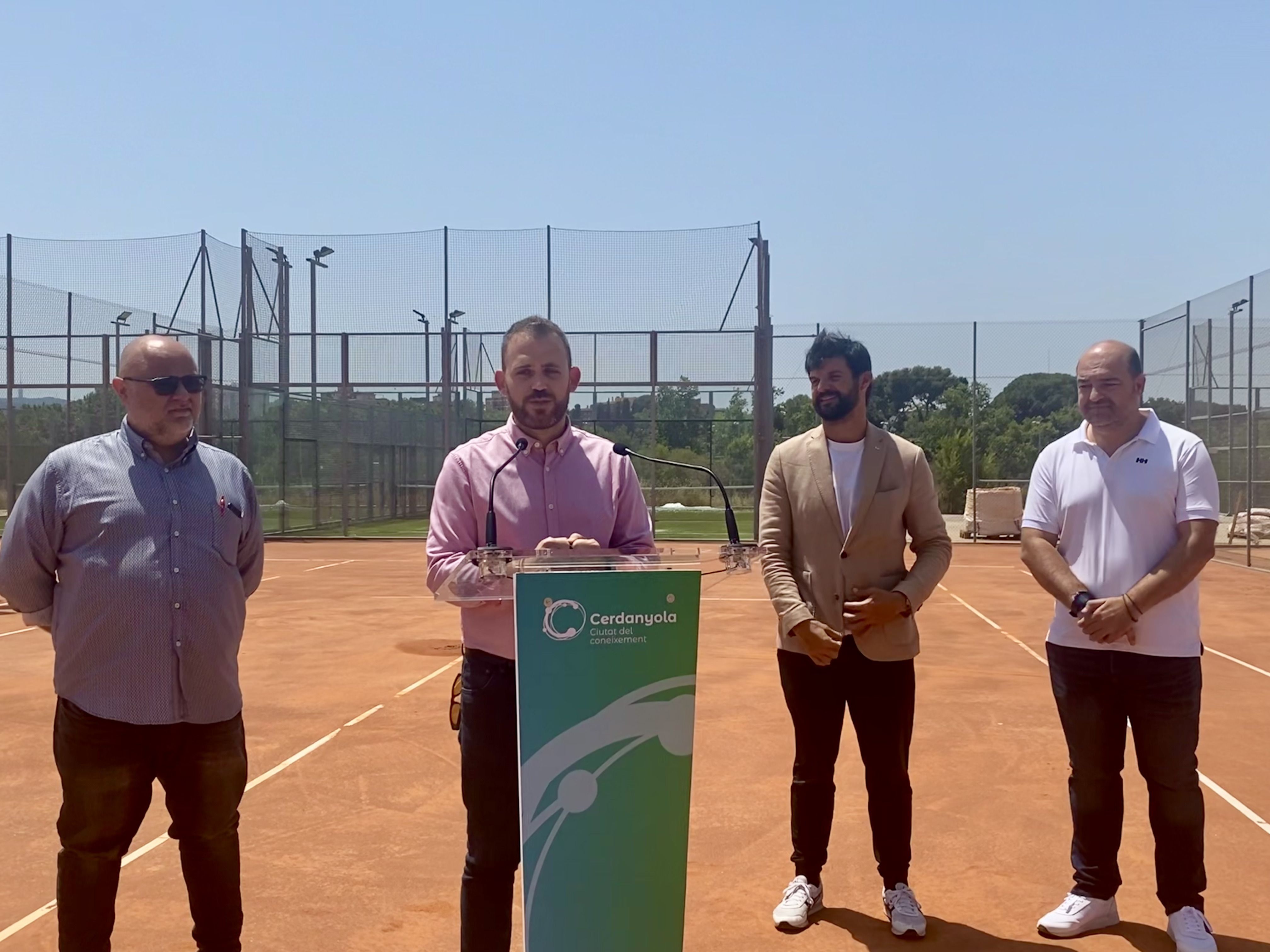 Pons, Cordon, Esteva i Merino durant la roda de premsa a les pistes del Riu Sec. FOTO: Mónica GM