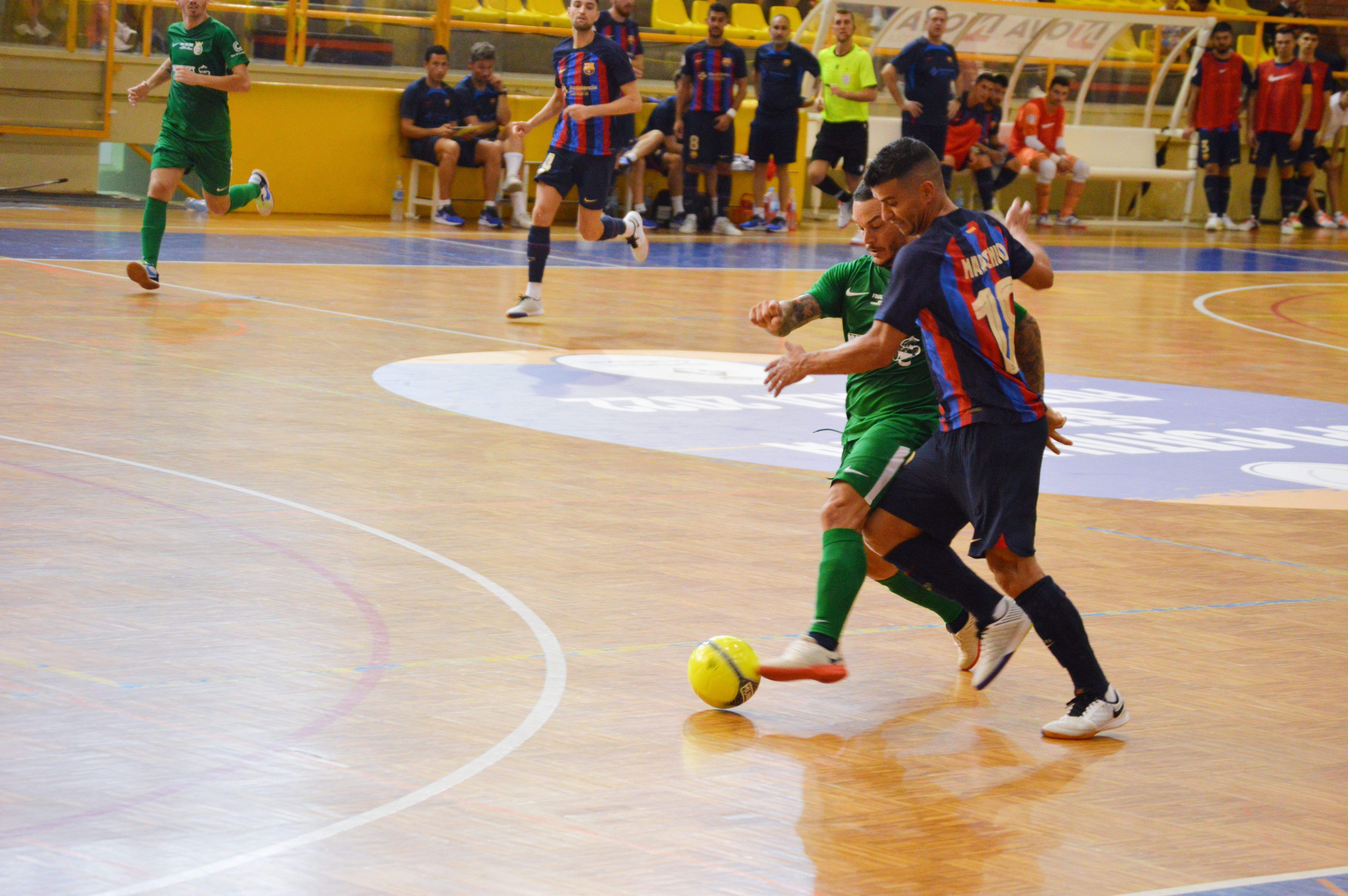 El Cerdanyola FC de futbol sala en la semifinal de Copa Catalunya davant del Barça. FOTO: Nora MO