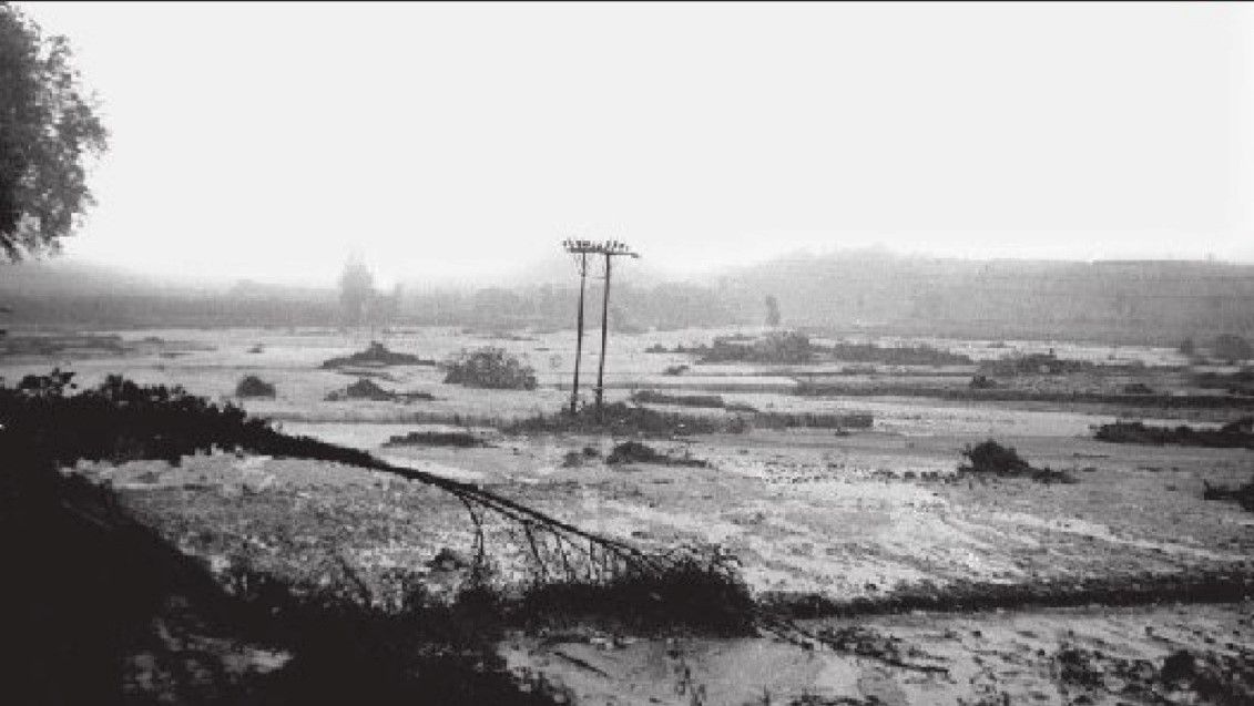 Imatge de les riuades del setembre de 1962 a Cerdanyola. FOTO: Cedida