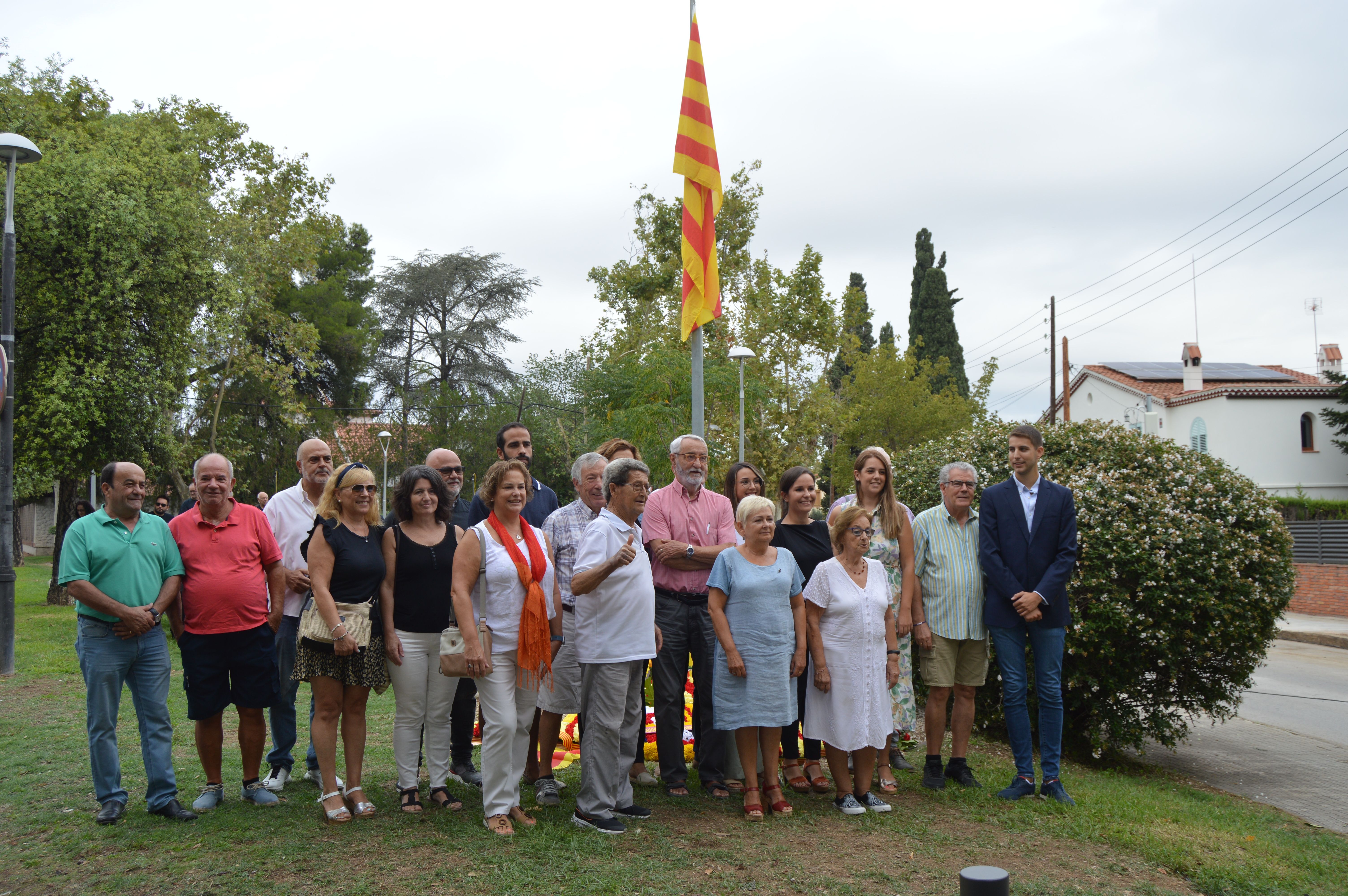 El Partit Socialista de Catalunya després de fer la seva ofrenda en l'acte institucional de la Diada. FOTO: Nora MO