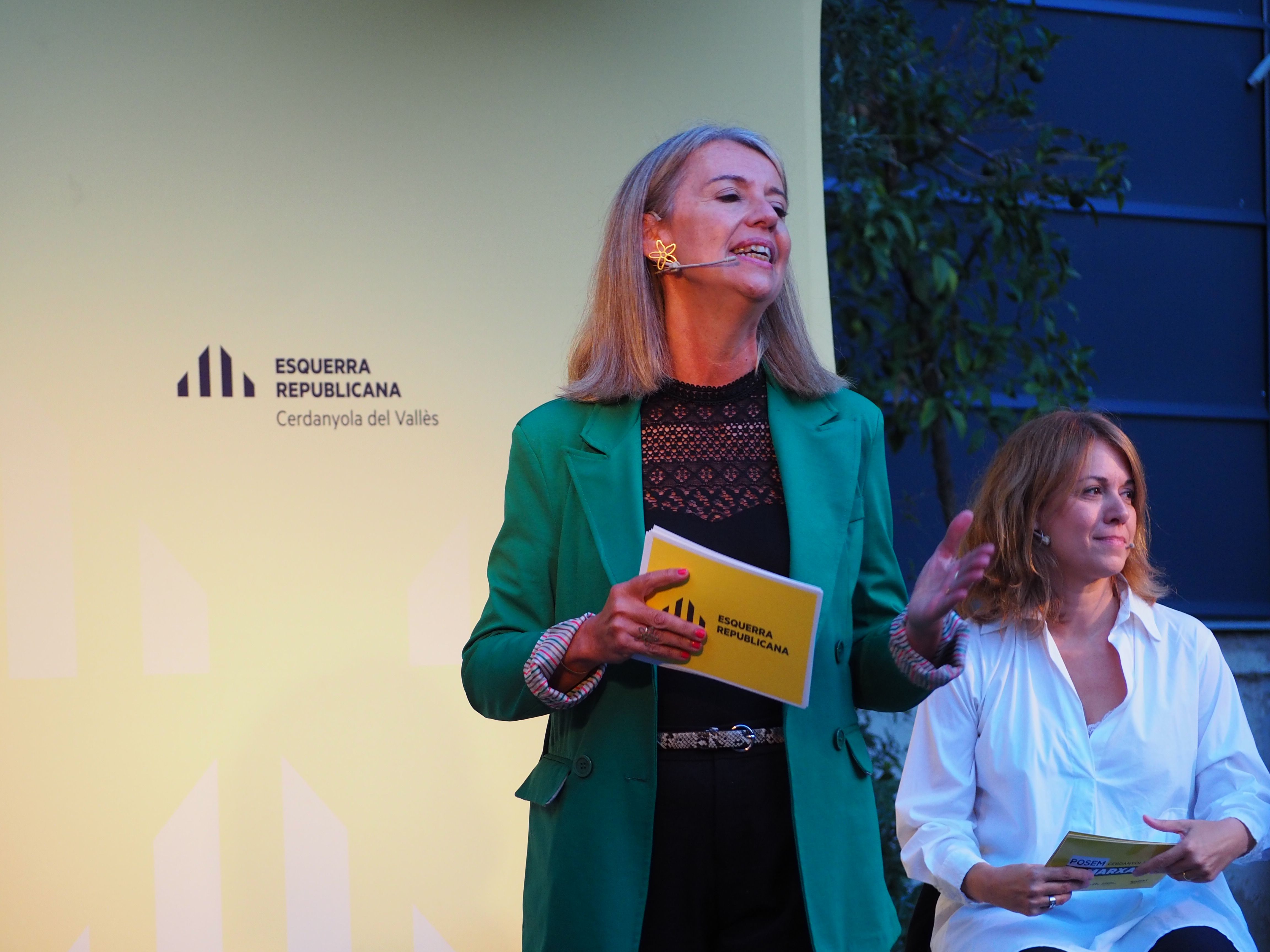 Mireia Ingla, alcaldessa de Sant Cugat, en l'acte de presentació del candidat d'ERC. FOTO: Mónica GM