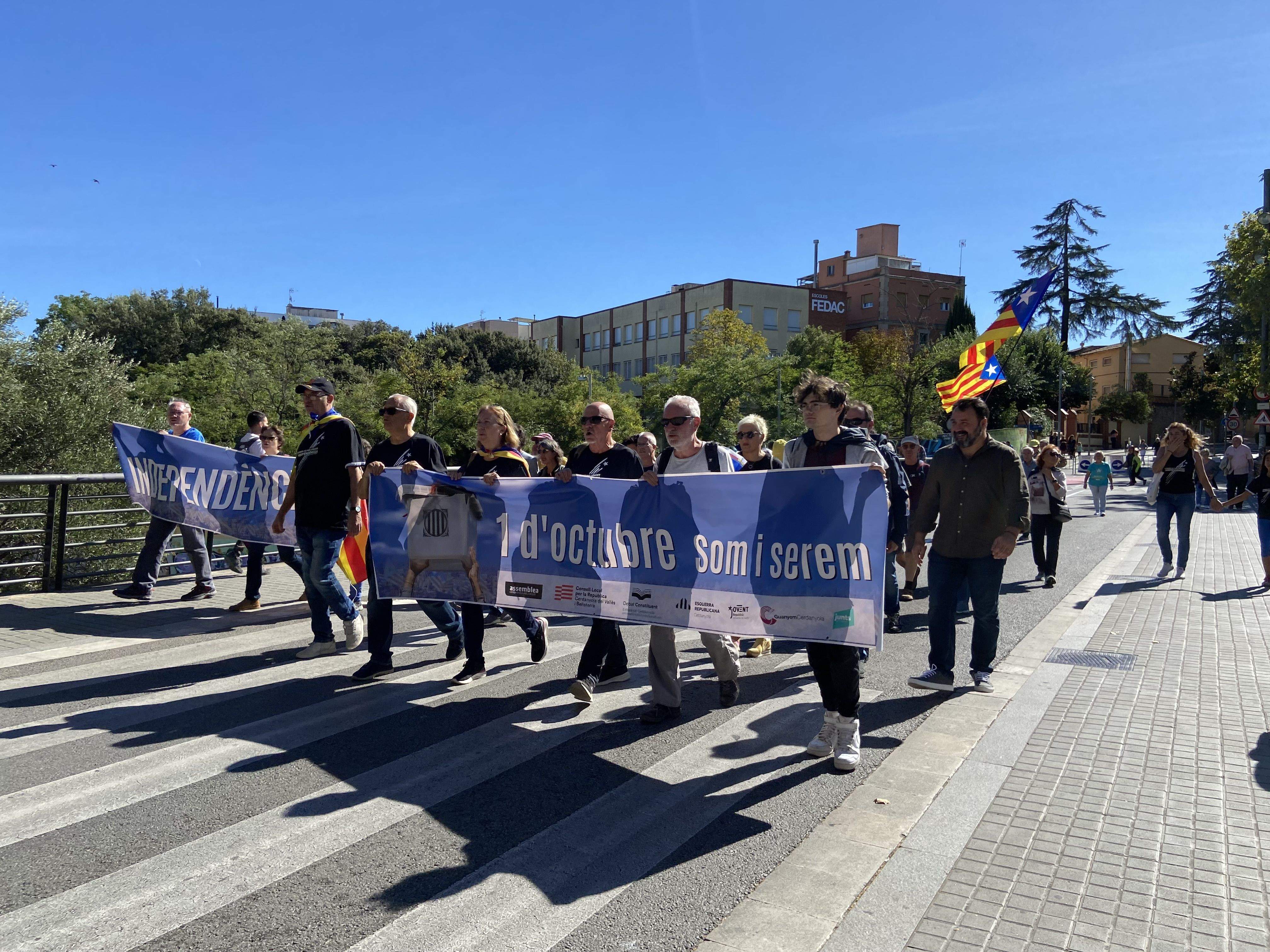 Manifestació per recordar l'1 d'Octubre. FOTO: Nora MO