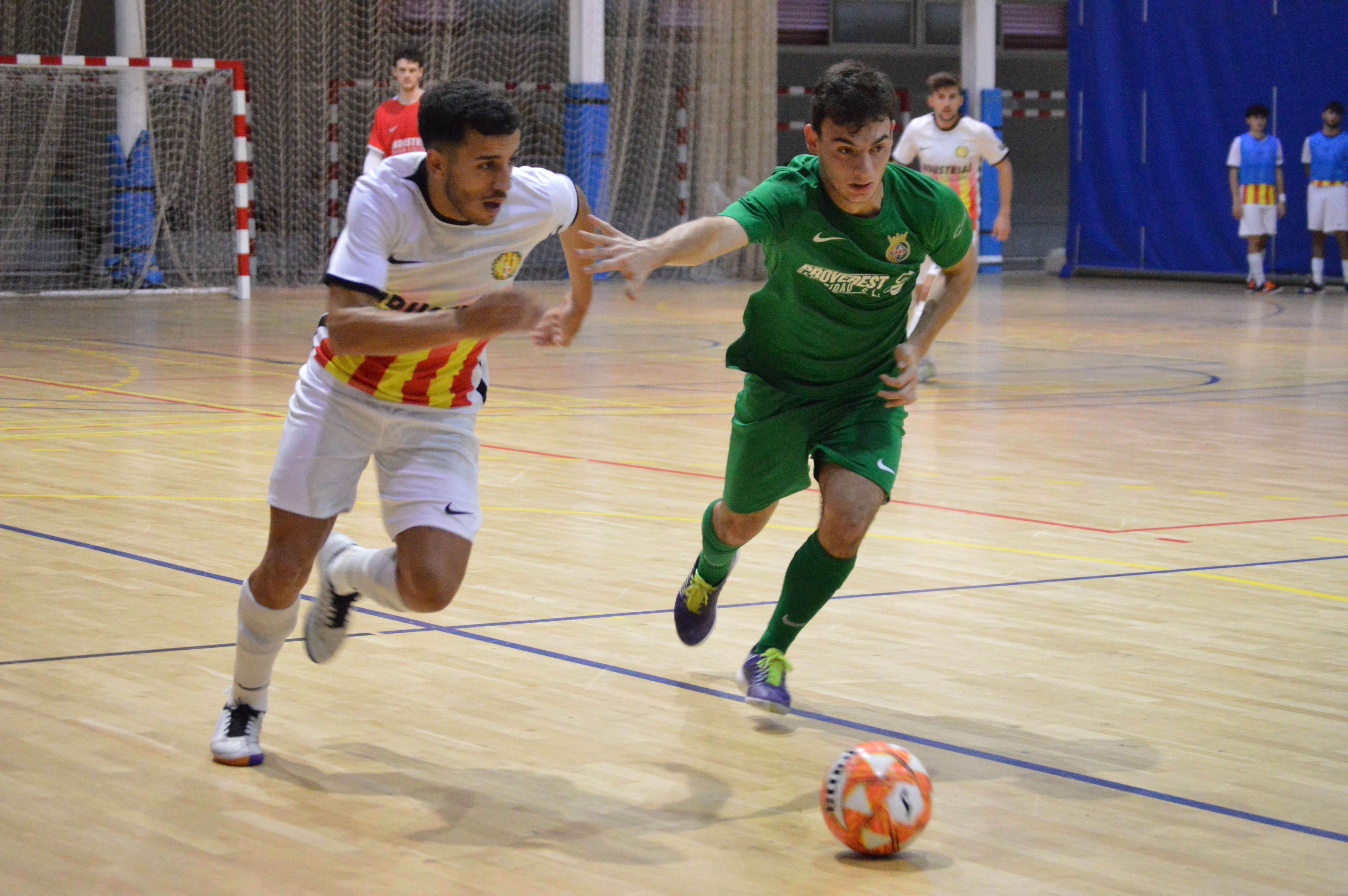 El Cerdanyola FC de futsal venç l'Indústries Santa Coloma i es posa líder de Segona B Nacional. FOTO: Nora MO El Cerdanyola FC de futsal venç l'Indústries Santa Coloma i es posa líder de Segona B Nacional. FOTO: Nora MO