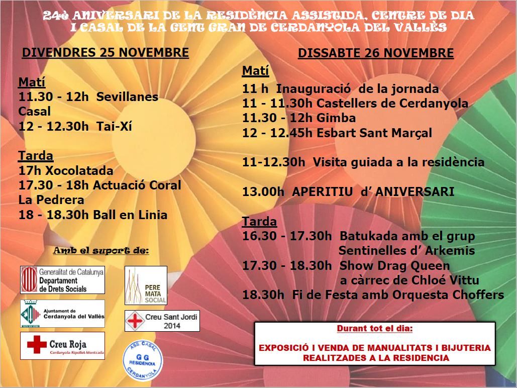 Cartell 24è anviersari Residència. FOTO. Cedida Cartell 24è anviersari Residència. FOTO. Cedida