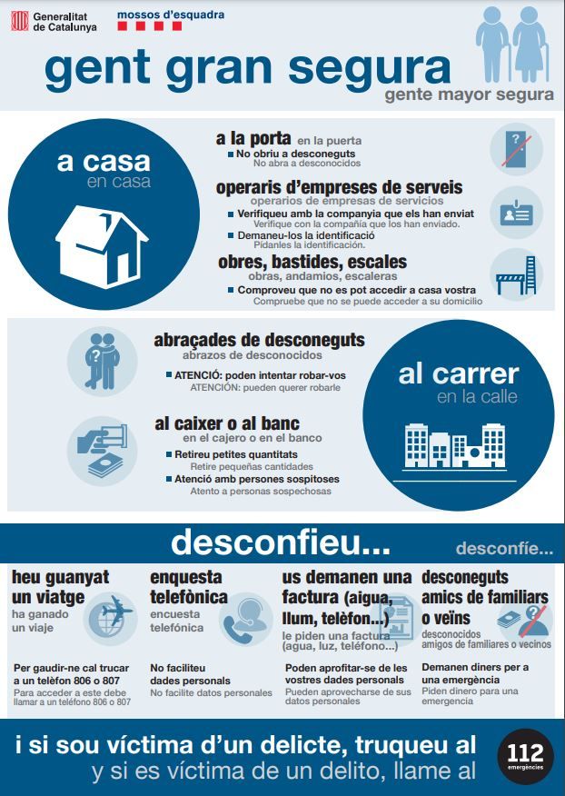Consells Mossos d'Esquadra a persones pensionistes Consells Mossos d'Esquadra a persones pensionistes