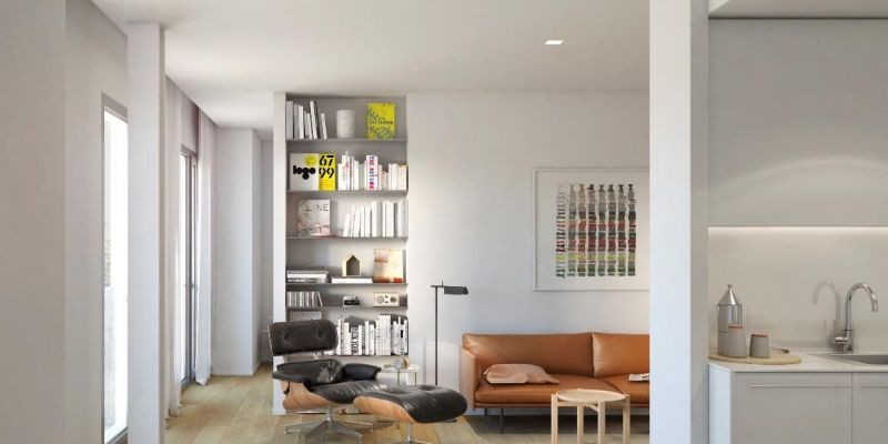 Saló d'un dels habitatges d'Uniq residencial a Santcugat. FOTO: Cedida Saló d'un dels habitatges d'Uniq residencial a Santcugat. FOTO: Cedida