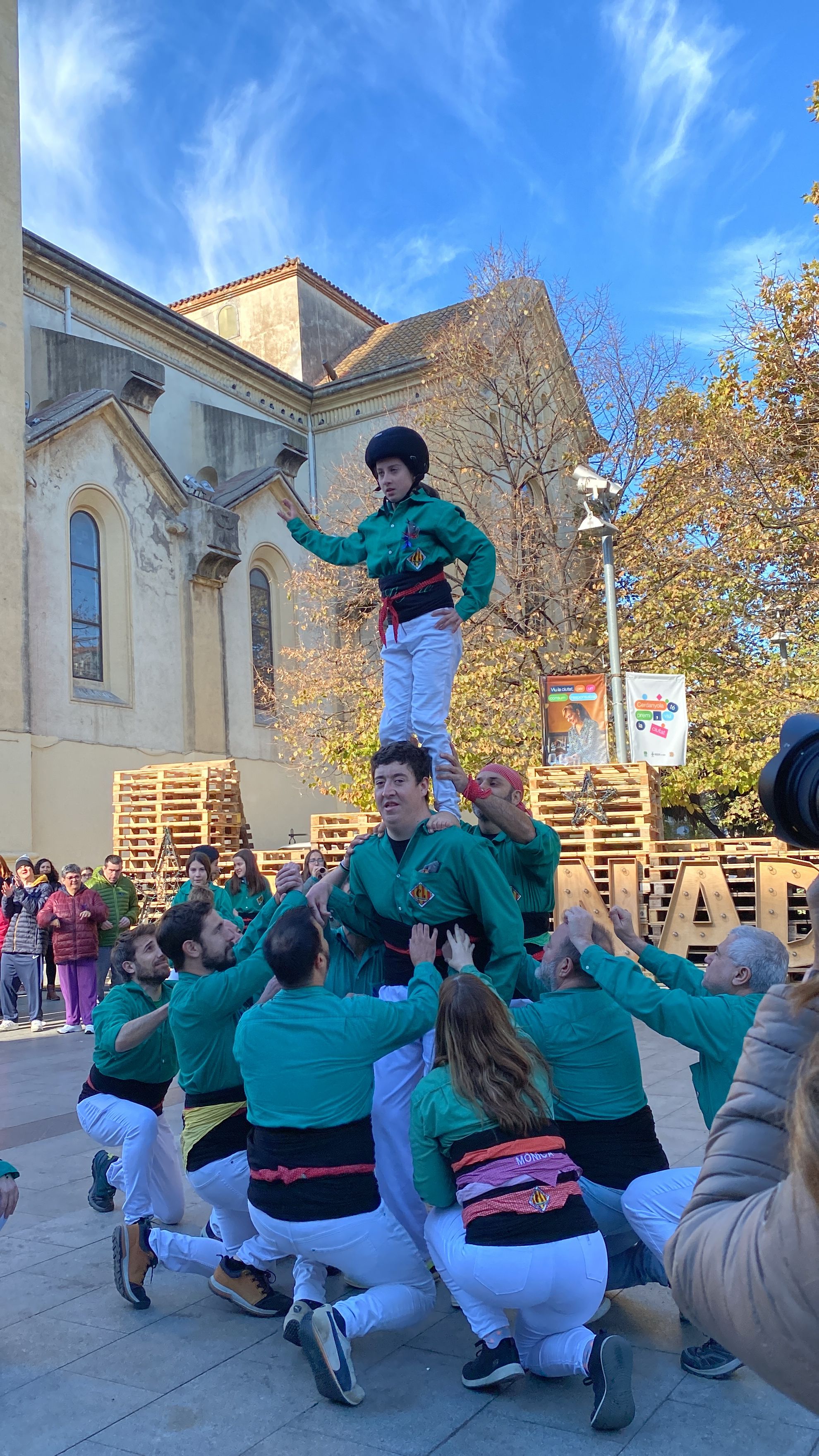 Pilar dels Castellers de Cerdanyola el 3 de desembre.